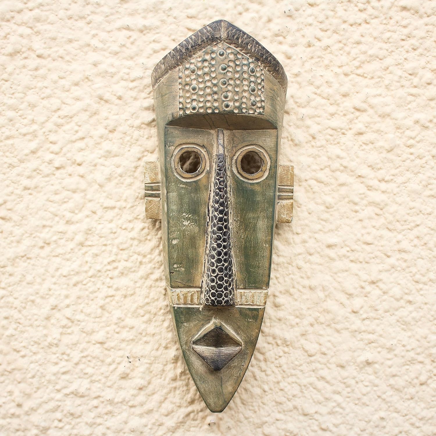 NOVICA Decorative Wood Mask, Gray (274655)