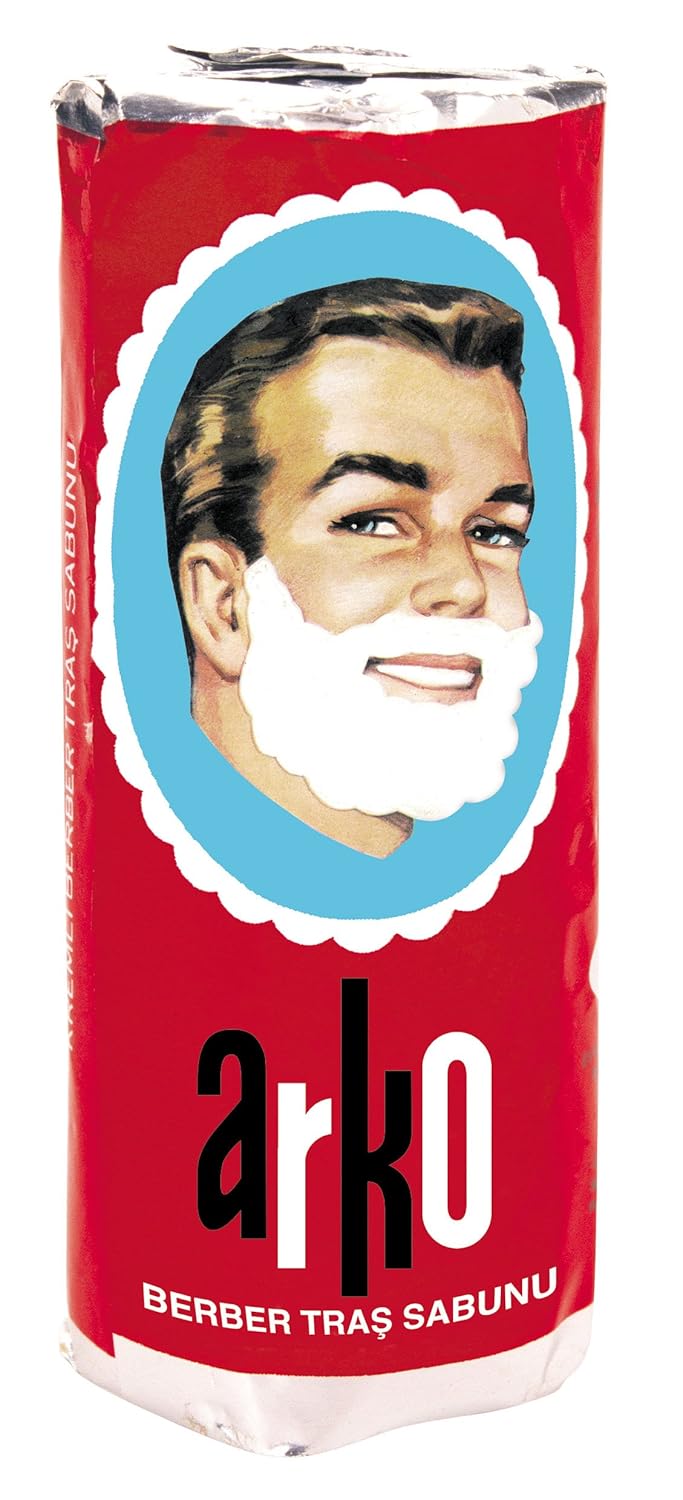 Arko Men Face Shaving Soap Stick, Sensitive skin shave cream, White, ( Pack Of 12 )