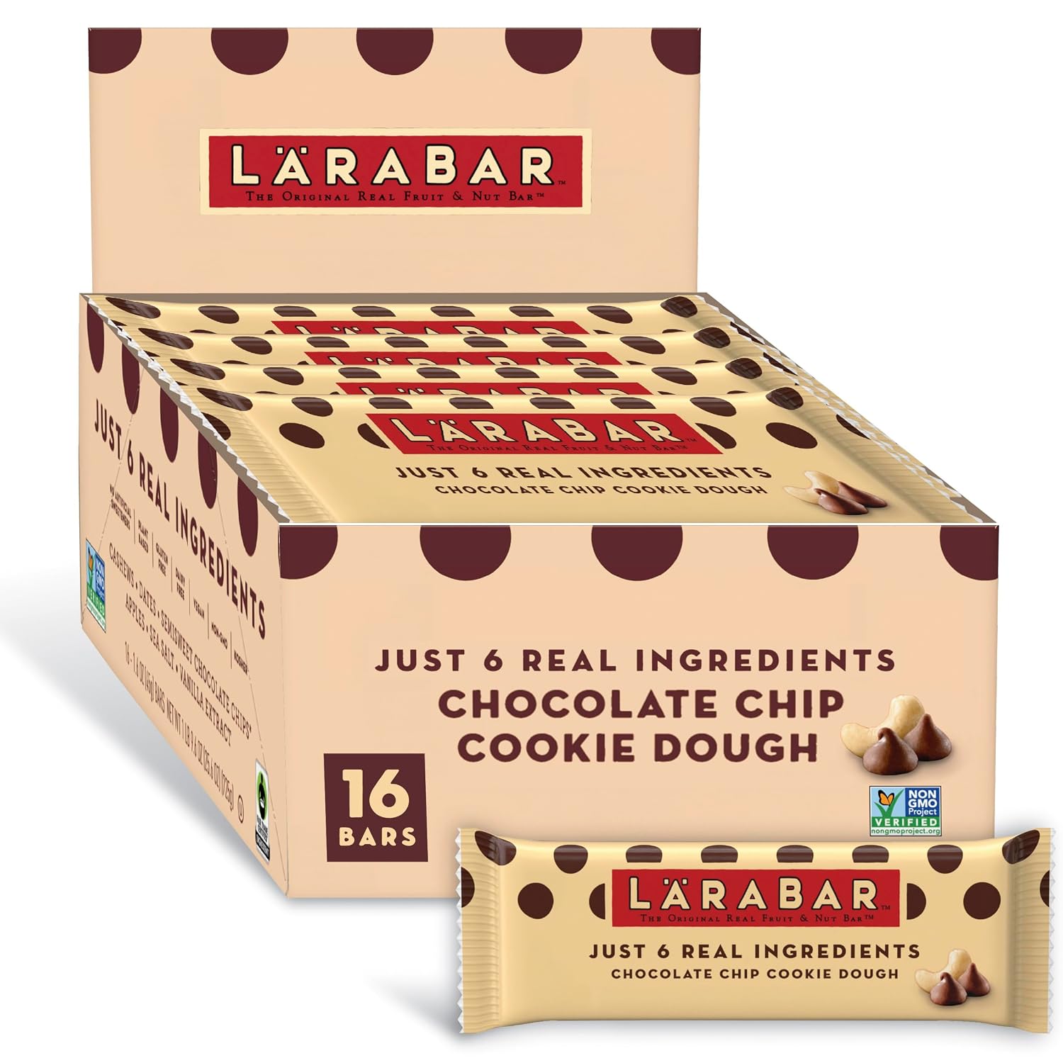 Larabar Chocolate Chip Cookie Dough, Fruit & Nut Bars, 18 ct, 28.8 oz