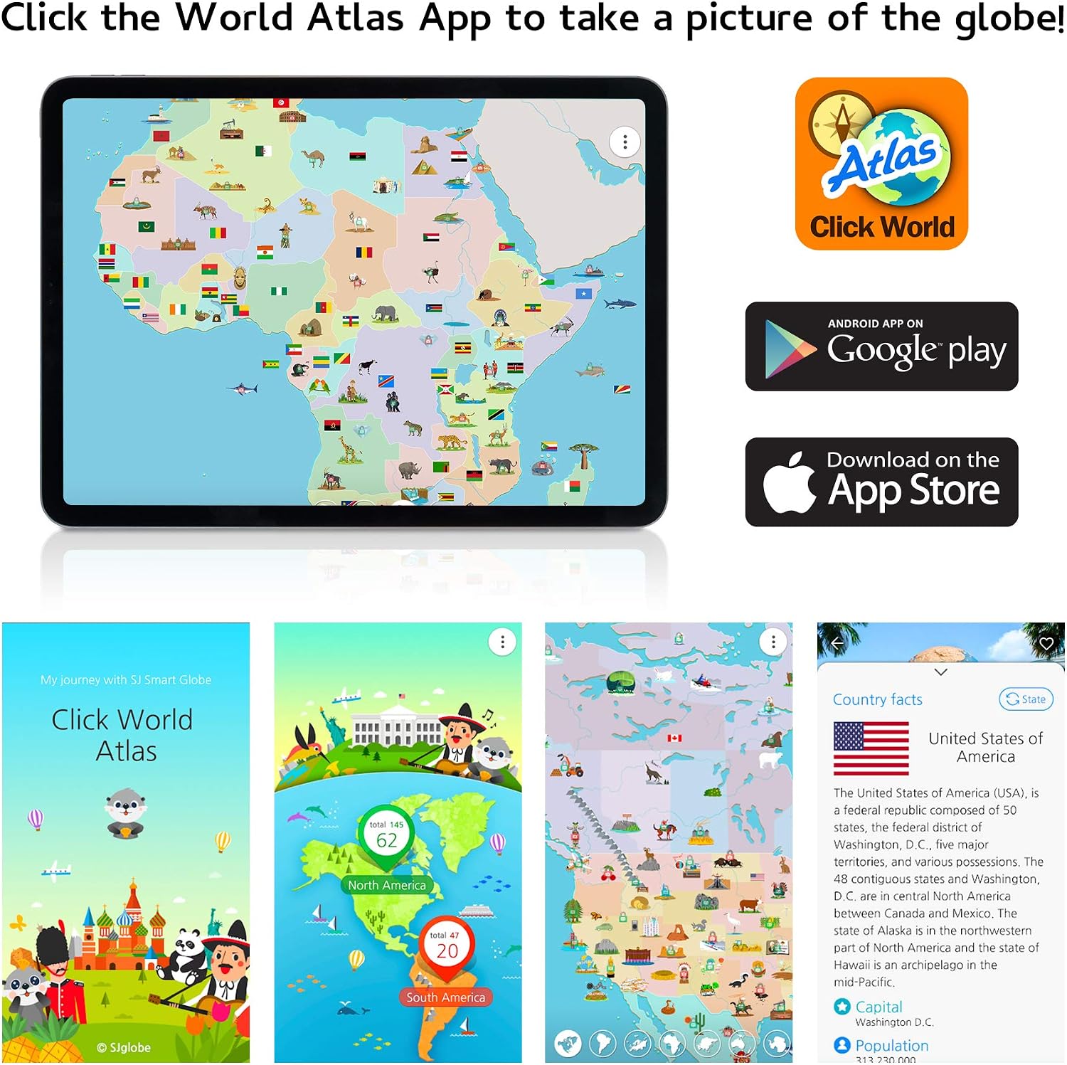 Interactive 10" Globe for Children with Stand (DIY) - App-Compatible, 400 Wonders, 1000+ Facts, LED Constellations, STEM Globe