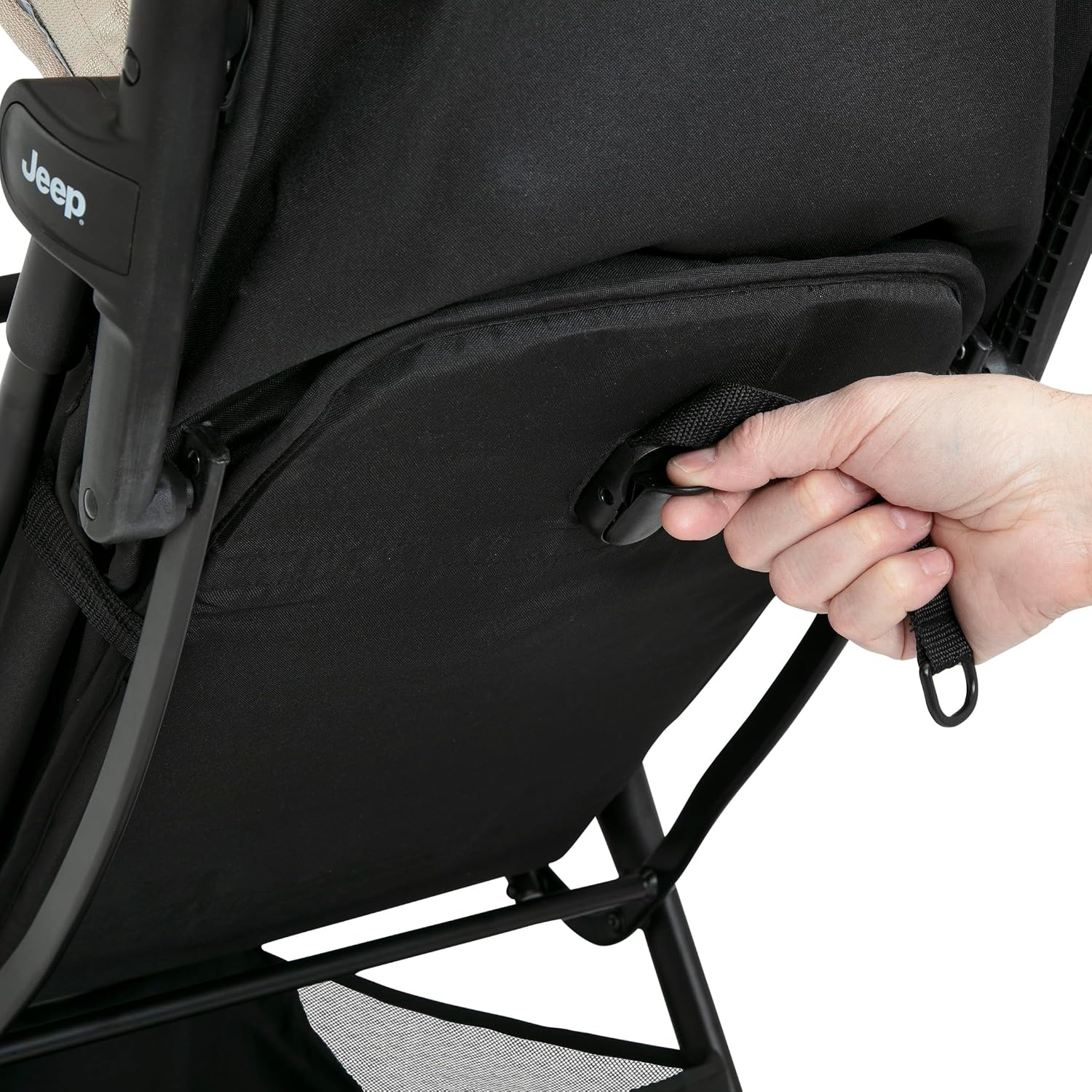 Jeep Altitude Compact Travel Stroller by Delta Children Greenguard Gold, Easy One Hand Fold, Lightweight, Extendable Canopy with Peek-a-Boo Window, Reclining Seat, 4 Wheel Suspension, Olive Green