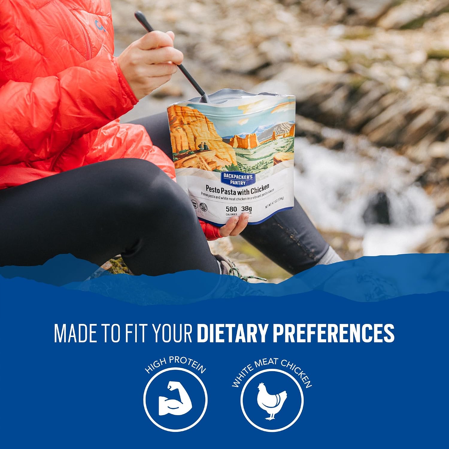 Backpacker's Pantry Lasagna | 1-Pack | 29g Protein | 620 Cal | Vegetarian, Nut Free | Made in the USA | Freeze Dried Meal & Camping Food