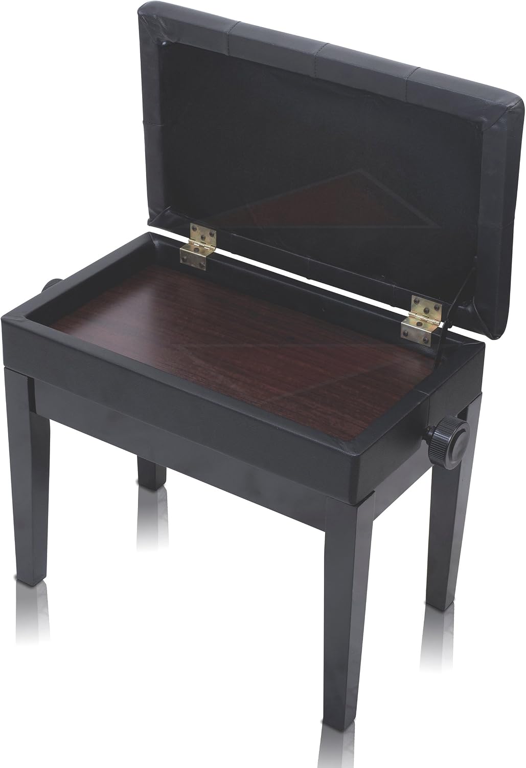 Griffin Adjustable Piano Bench (ErgonomicPRO-X Series) – Black Solid Wood Frame, PU Leather Cushion