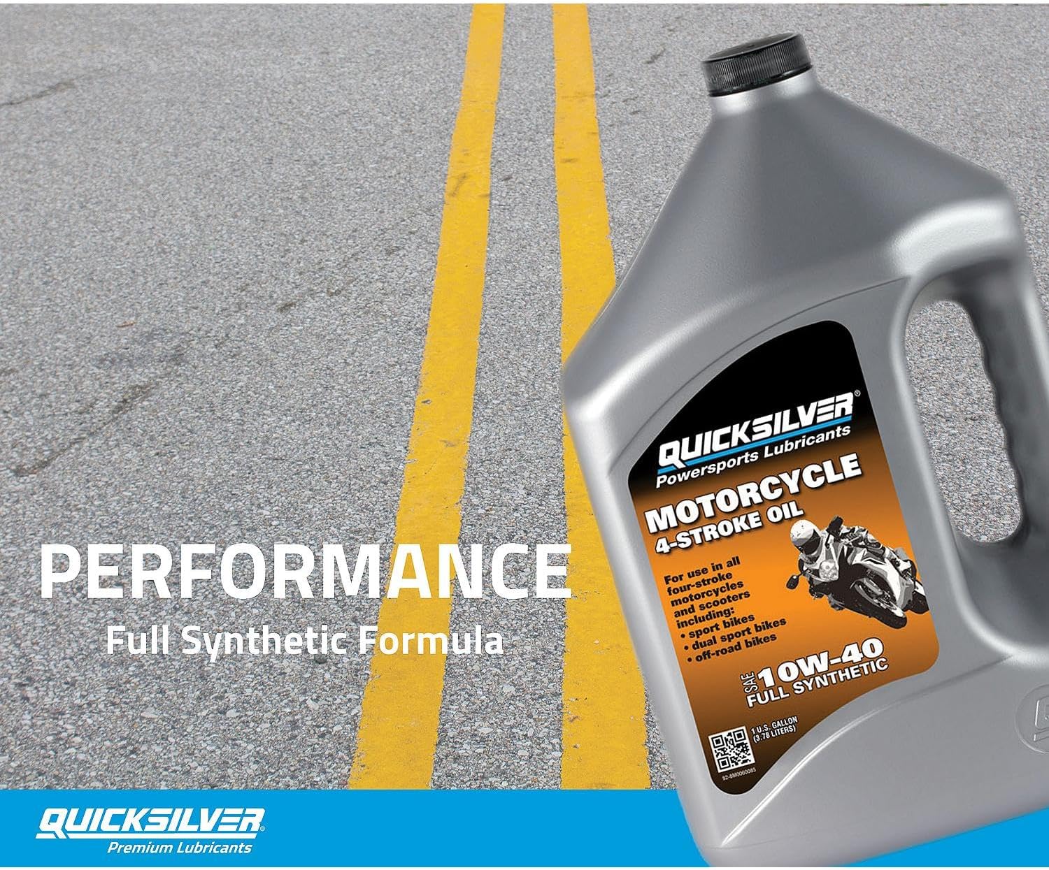 Quicksilver 20W-50 Full Synthetic Motorcycle Oil, 1 Quart