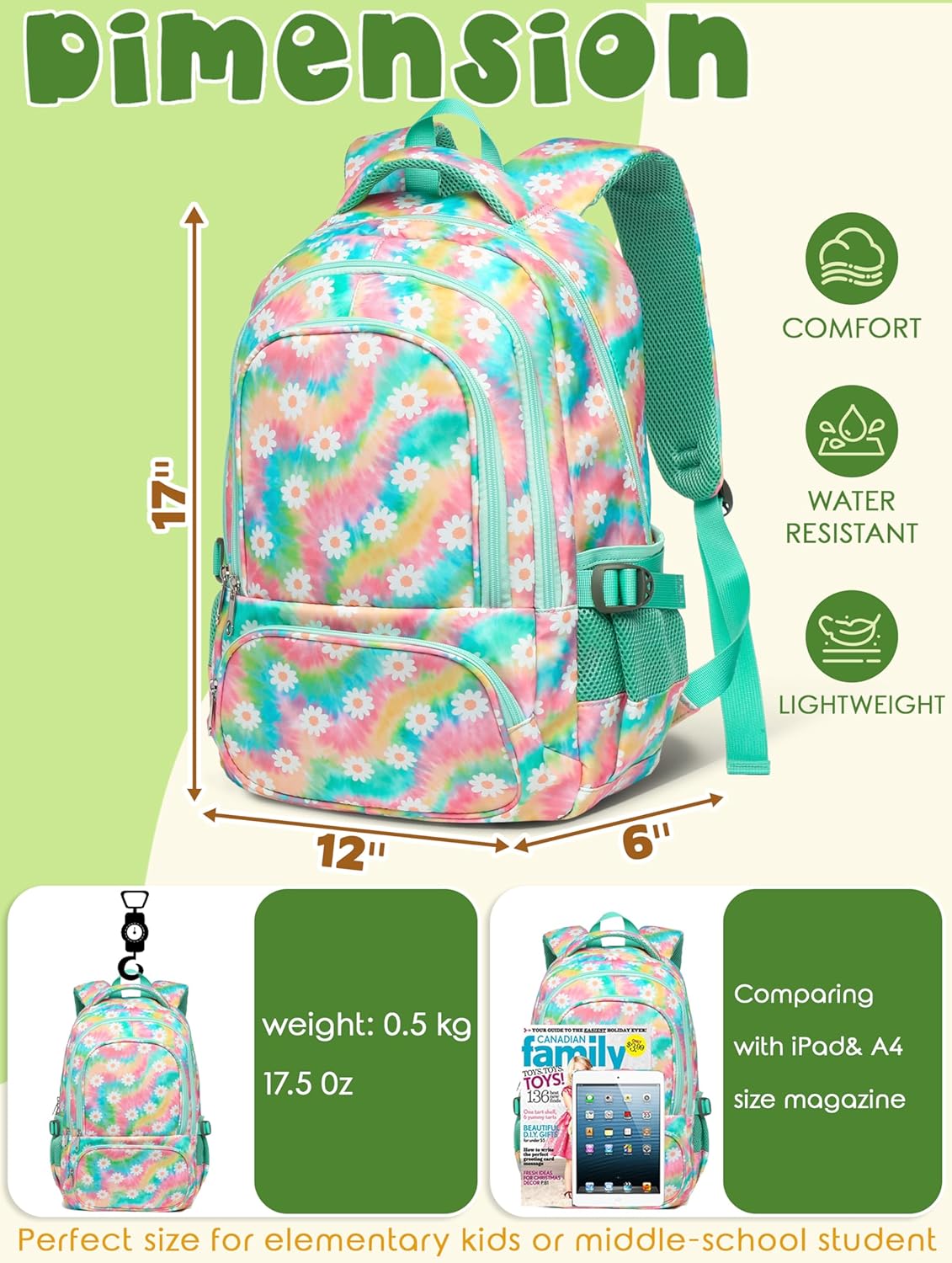 BLUEFAIRY Kids Backpack for Boys Elementary Book Bags Primary Middle School Bookbags for Childs Water Resistant Back to School Gifts Son Mochila