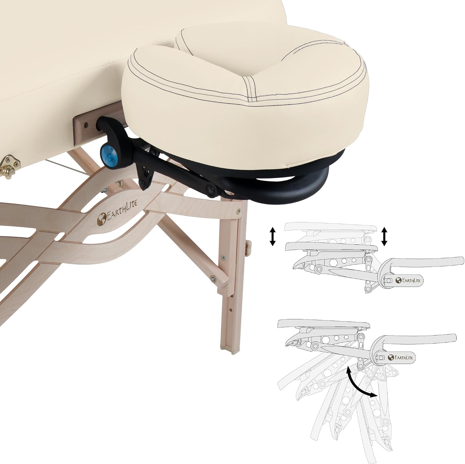EARTHLITE Premium Portable Massage Table Package SPIRIT - Spa-Level Comfort, Deluxe Cushioning incl. Flex-Rest Face Cradle & Strata Face Pillow, Carry Case (30/32” x 73”) - Made in USA