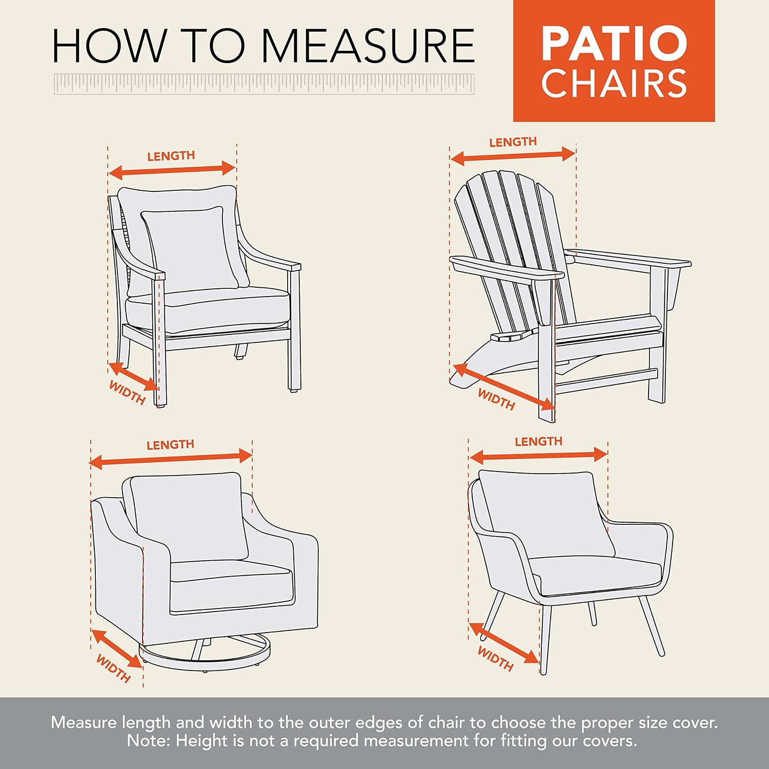 Modern Leisure Monterey Patio Lounge/Swivel Chair Cover - Weather-Resistant Fabric - Outdoor Furniture Protection Perfect for Patio, Deck