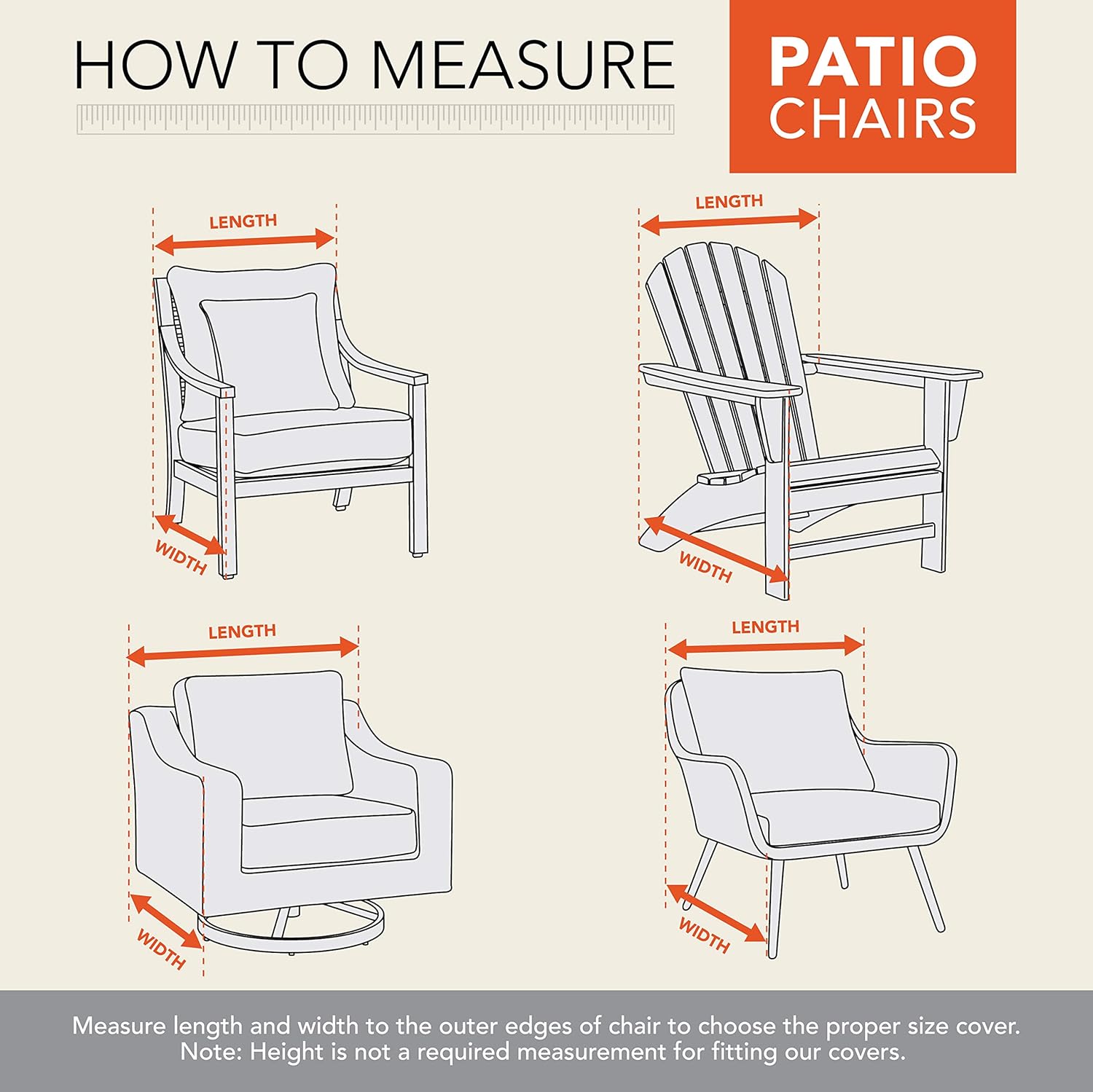 Modern Leisure Garrison Swivel Lounge Patio Chair Cover - Weather-Resistant Fabric - Outdoor Furniture Protection Perfect for Patio, Deck