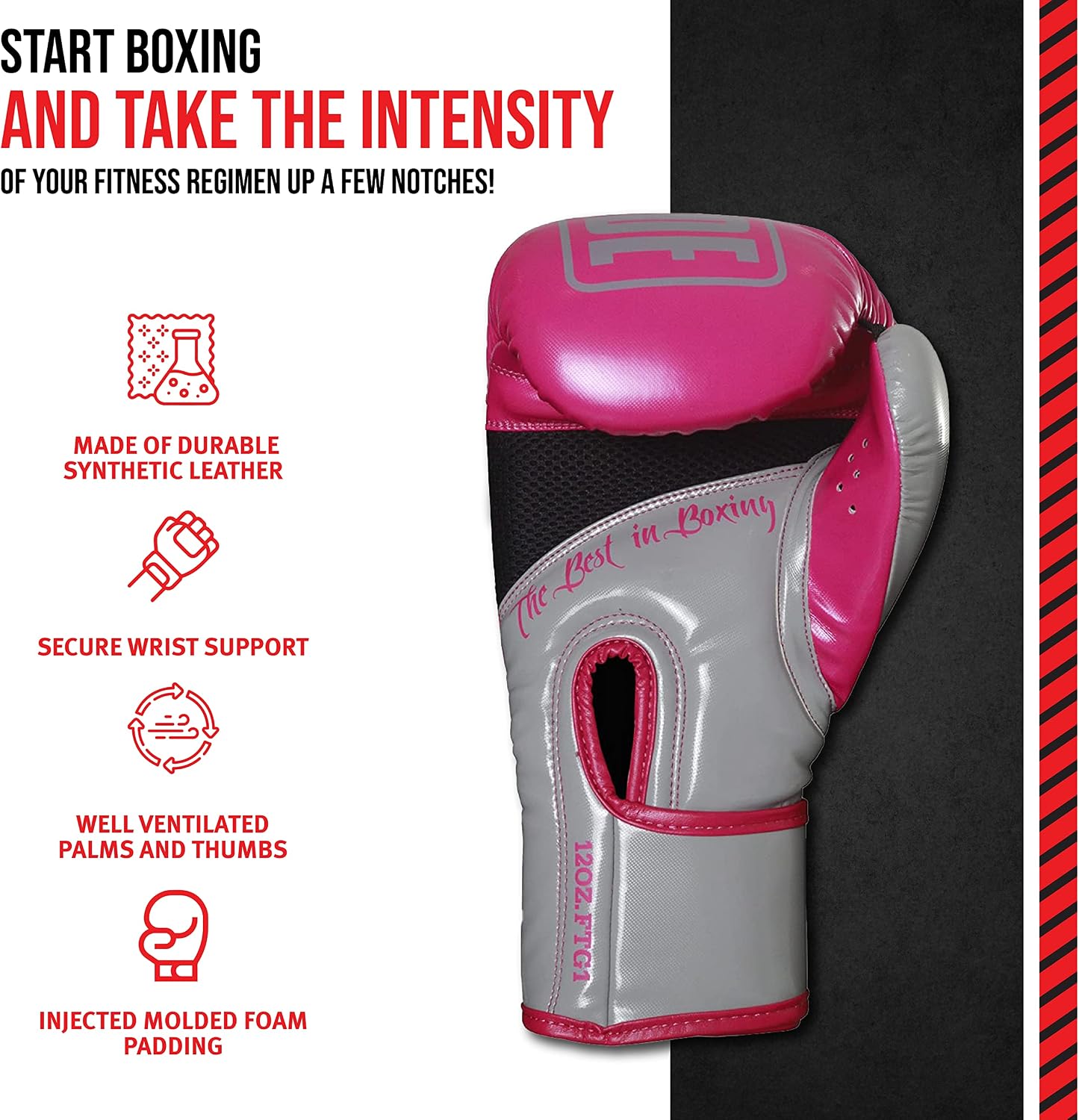 Ringside Apex Bag Gloves, IMF-Tech Boxing Gloves with Secure Wrist Support, Synthetic Boxing Gloves for Men and Women