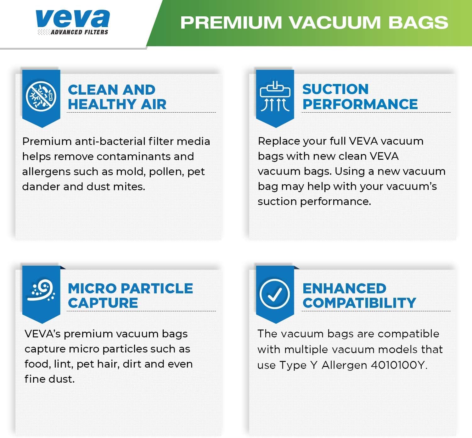30 Pack Type Y Vacuum Bags for Hoover WindTunnel Upright Vacuum Cleaners, Style Y, Z, Premium Vacuum Bags Model 4010100Y