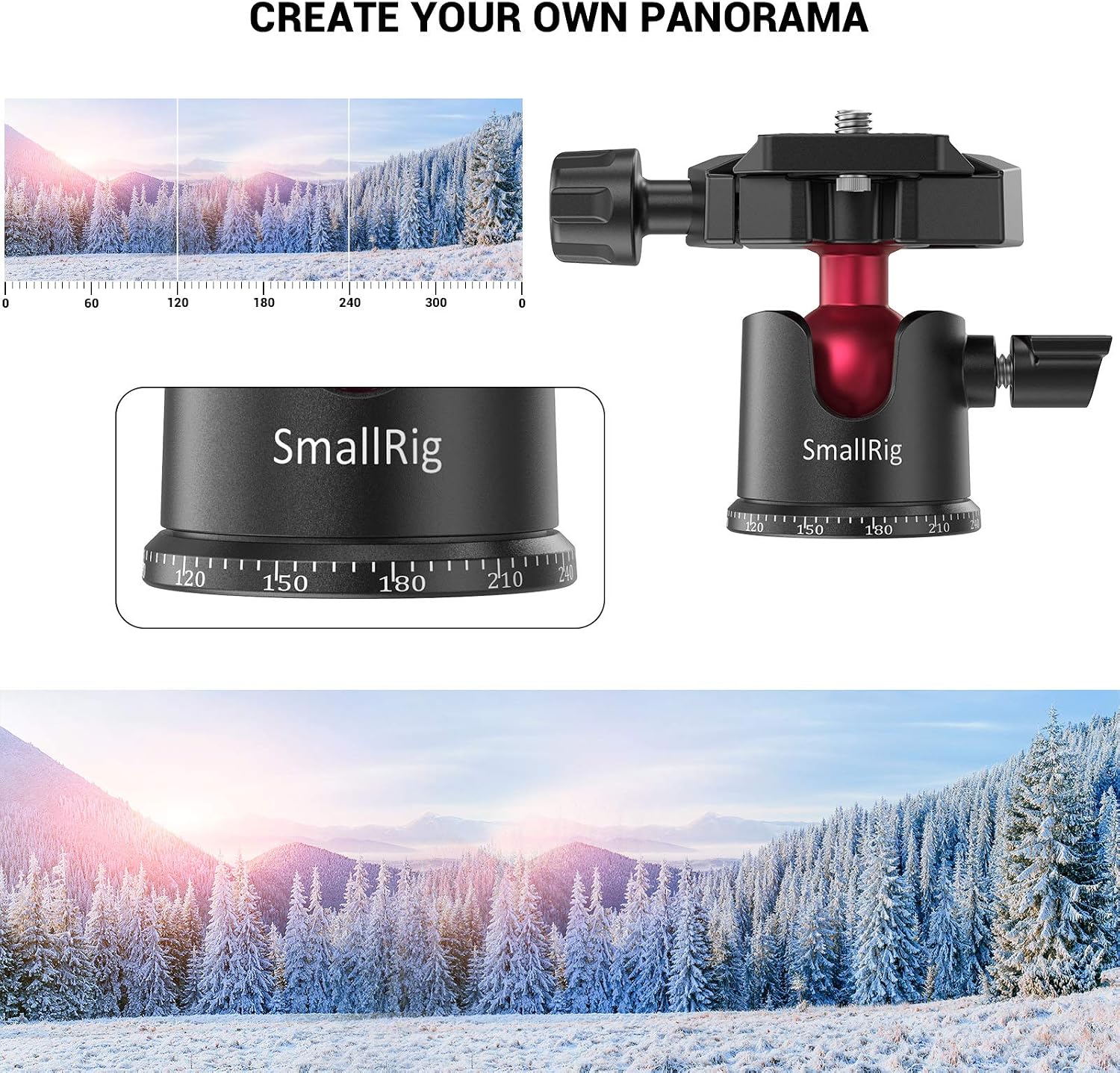 SmallRig Mini Ball Head with 360° Panoramic & Quick Release Plate - BUT2665