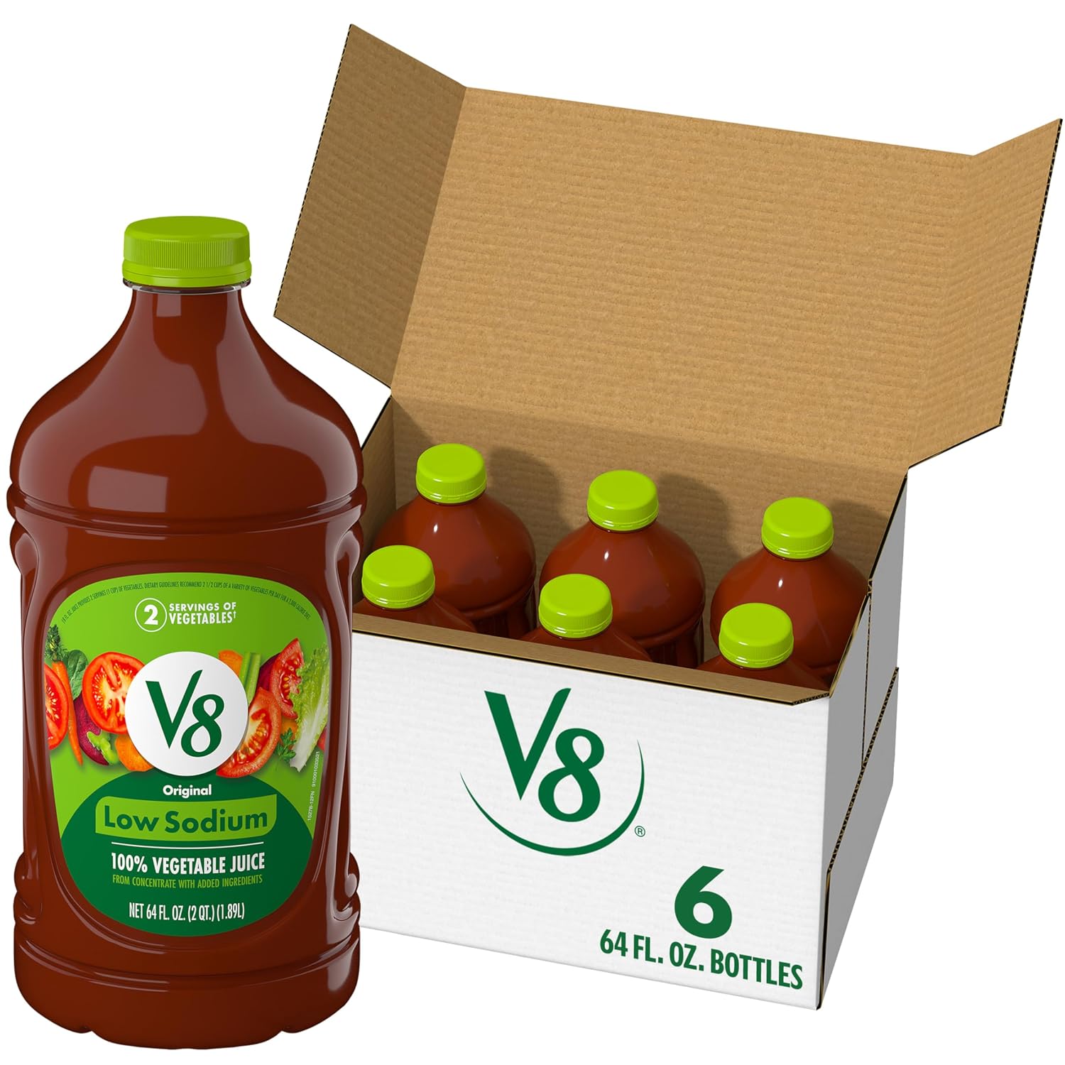 V8 Original 100% Vegetable Juice, 12 fl oz Bottle (12 Pack)