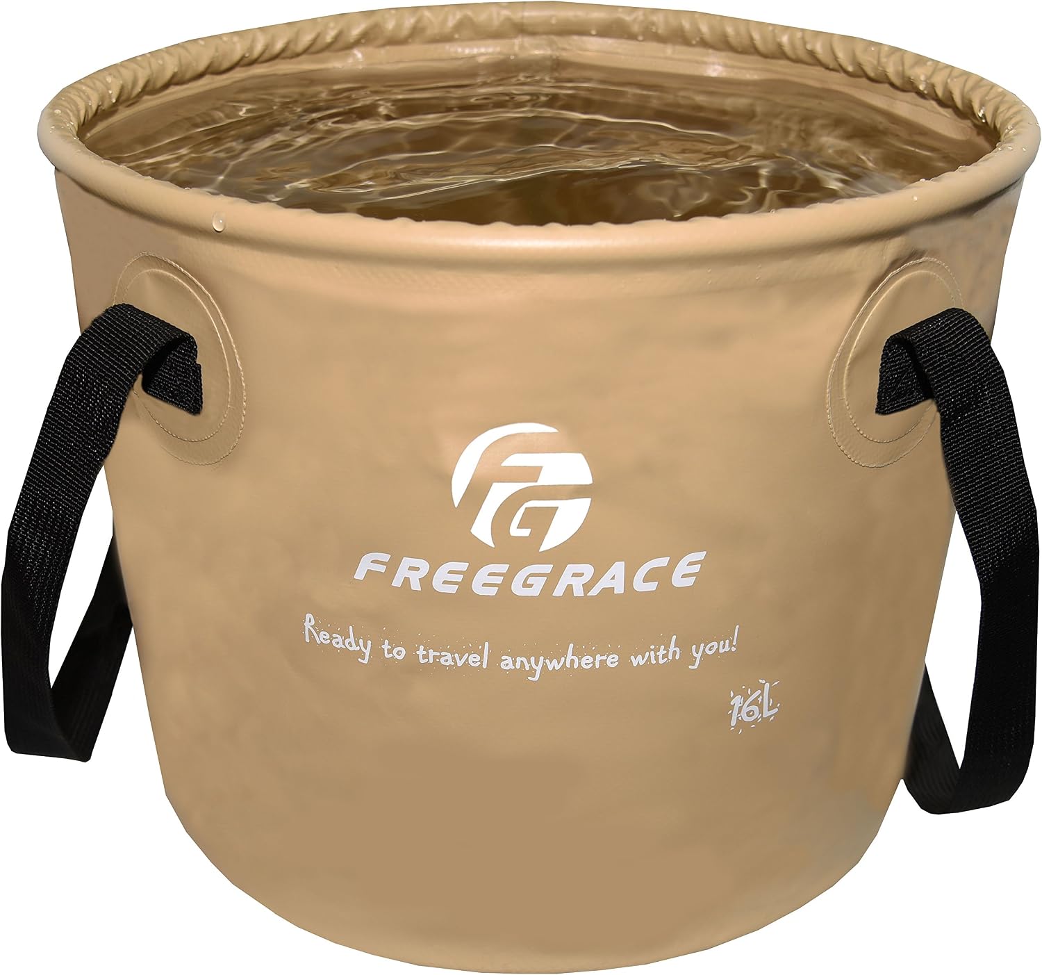 Freegrace Collapsible Bucket with Mesh Tool Pocket - 10L, 16L & 23L Portable Folding Water Container - Heavy Duty 500D Tarpaulin, BPA-Free Wash Basin for Camping, Fishing, RV, and Car Washing