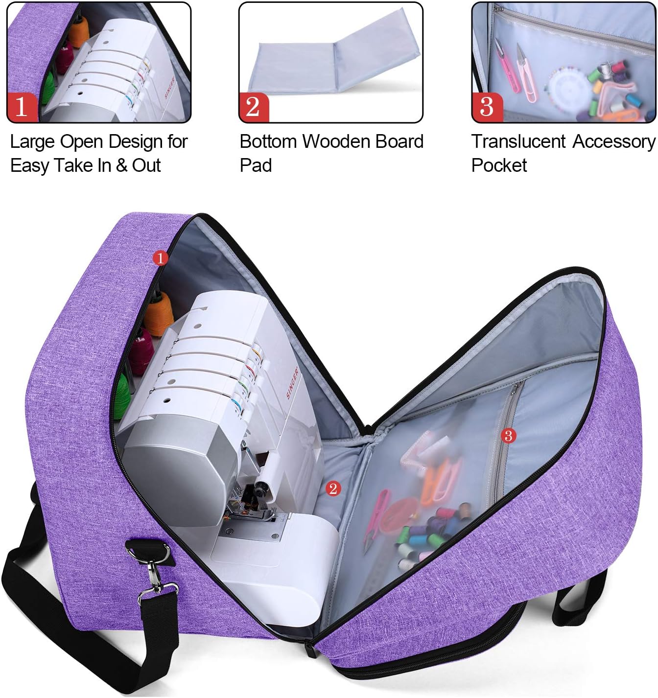 Yarwo Serger Machine Carrying Case for Universal Overlock Sewing Machine