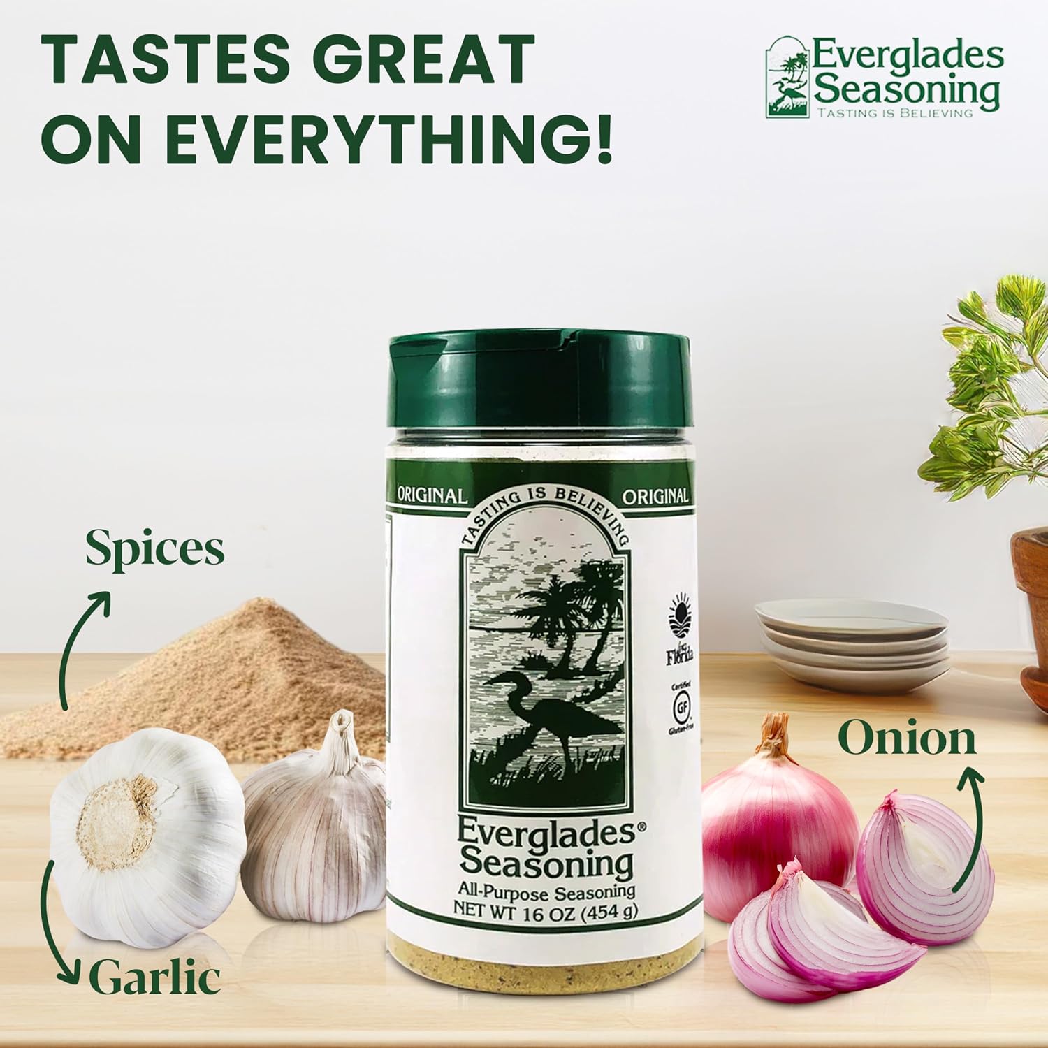 Everglades All Purpose Seasoning Blend - Southern Herbs & Spices - 16 oz | Gluten Free, No Pesticides, Granule Form, Made In Florida, For Meat Seafood Veggies