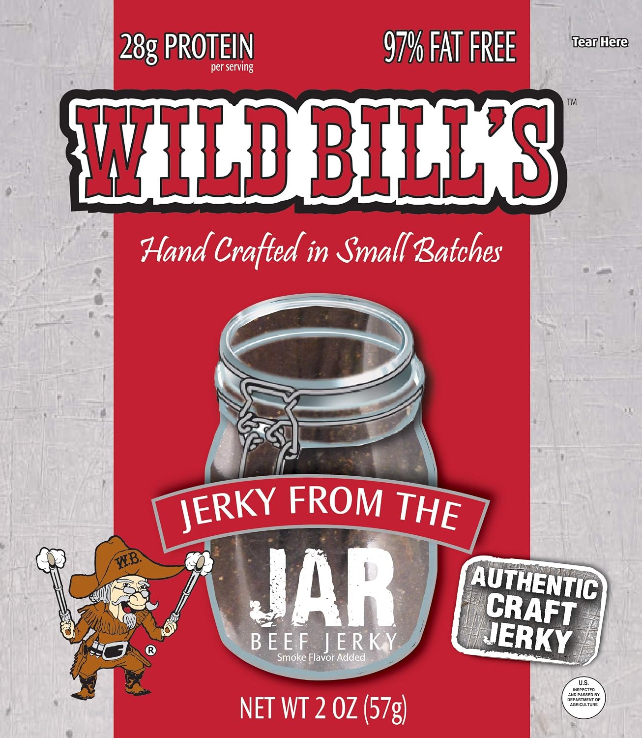 Wild Bill's Hickory Smoked Beef Jerky Strips, 30 Ct, 15 Oz | Keto, Low-Carb And High-Protein, Made In The USA, USDA Inspected, Marinated In Soy Sauce, Garlic, Black Pepper, Chewy Texture