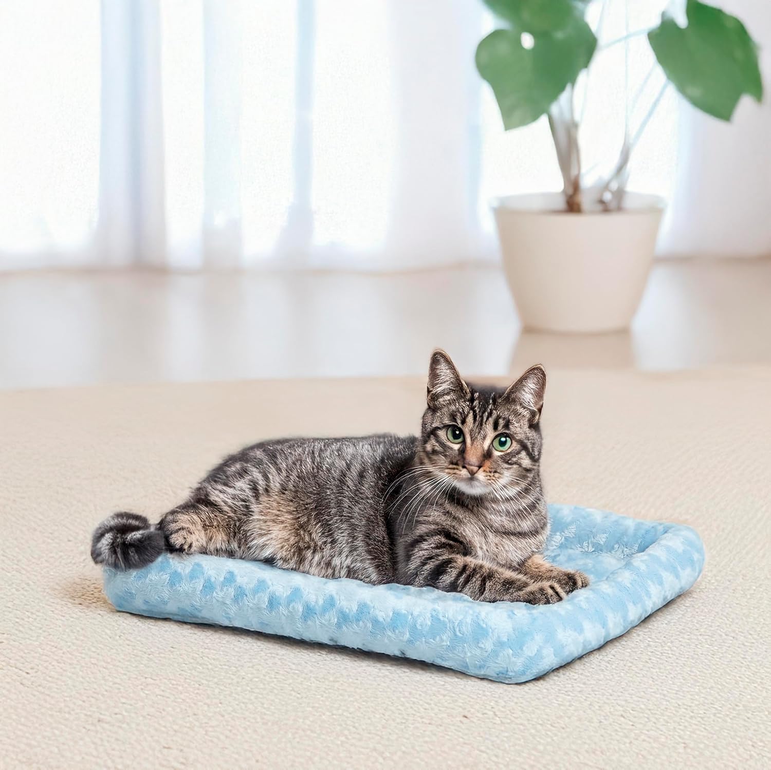 MidWest Homes for Pets QuietTime XXS Dog Bed – Cinnamon Faux Fur Bolster, Ultra-Soft and Machine Washable, Fits 18-Inch Crates and Carriers, for Small Dogs and Cats