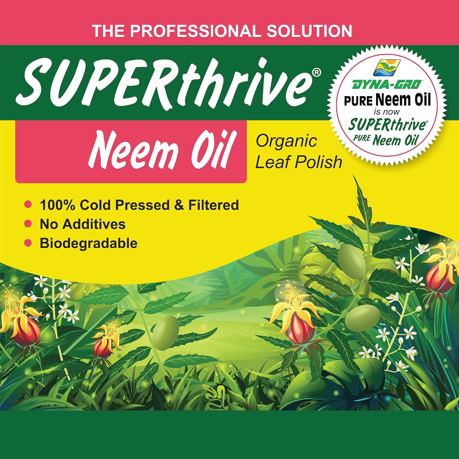 SUPERthrive Organic Pure Neem Oil, Cold-Pressed, Concentrate, 32 oz | 100% cold pressed & filtered. No additives, biodegradable. For leaf polish and plant care.