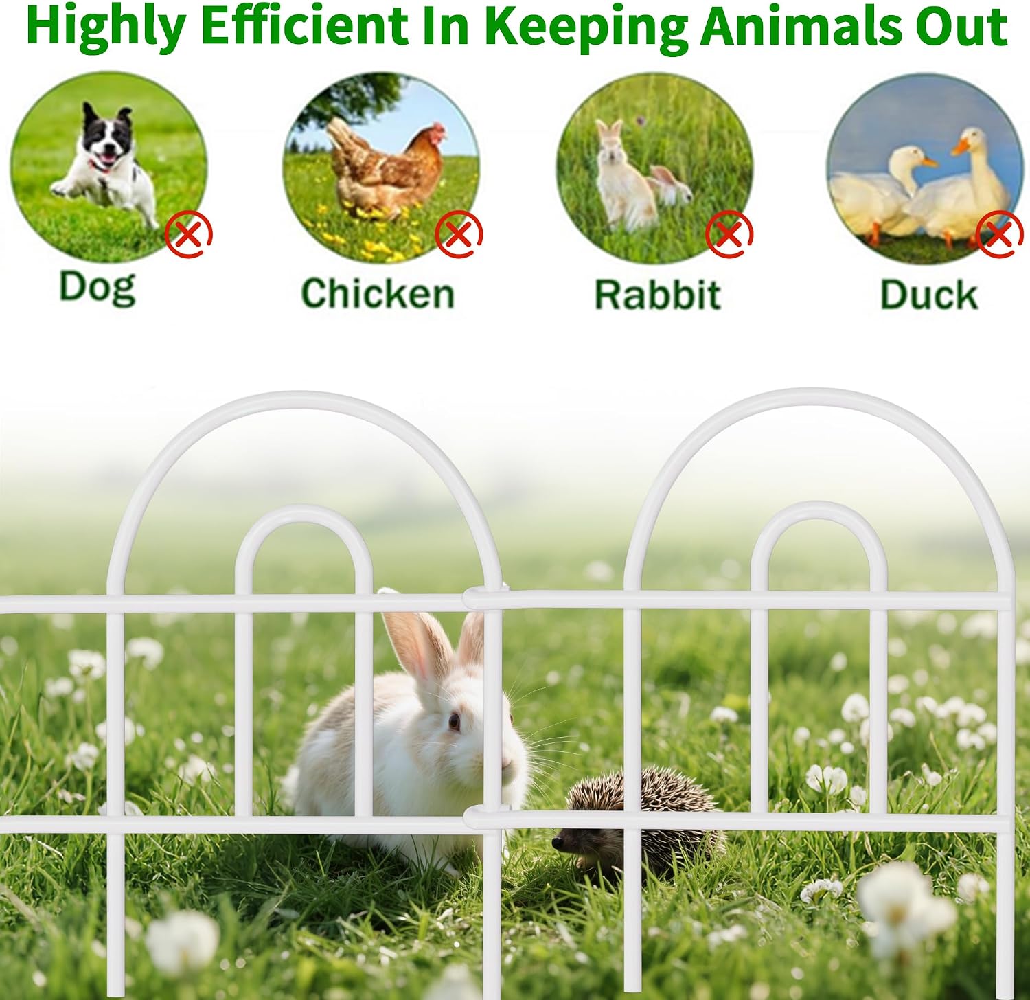 AMAGABELI 10 Panels 17in(H)×10ft(L) Decorative Garden Fences and Borders for Dogs No Dig Rustproof Metal Fence Panels Garden Edging Border Animal Barrier Fencing for Flower Beds Yard Patio Decor Black