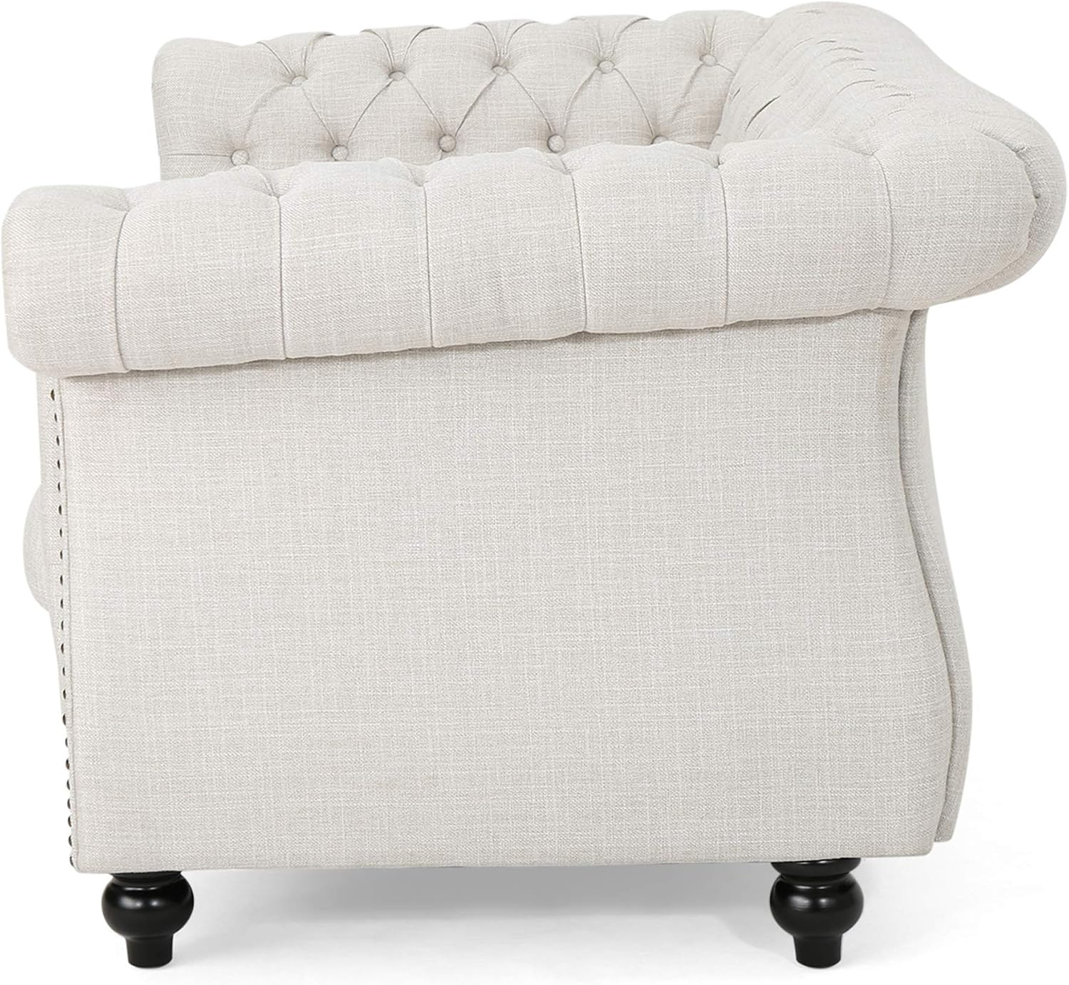 Christopher Knight Home Karen Traditional Chesterfield Loveseat Sofa, BlackBerry and Dark Brown, 61.75 x 33.75 x 27.75