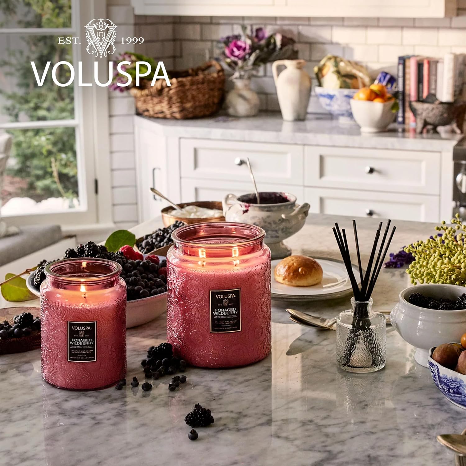 Voluspa Santal Vanille Scented Reed Diffuser, 3.4 oz, Luxury Santal Diffuser, Oil Reed Diffusers for Home, Handcrafted in the USA
