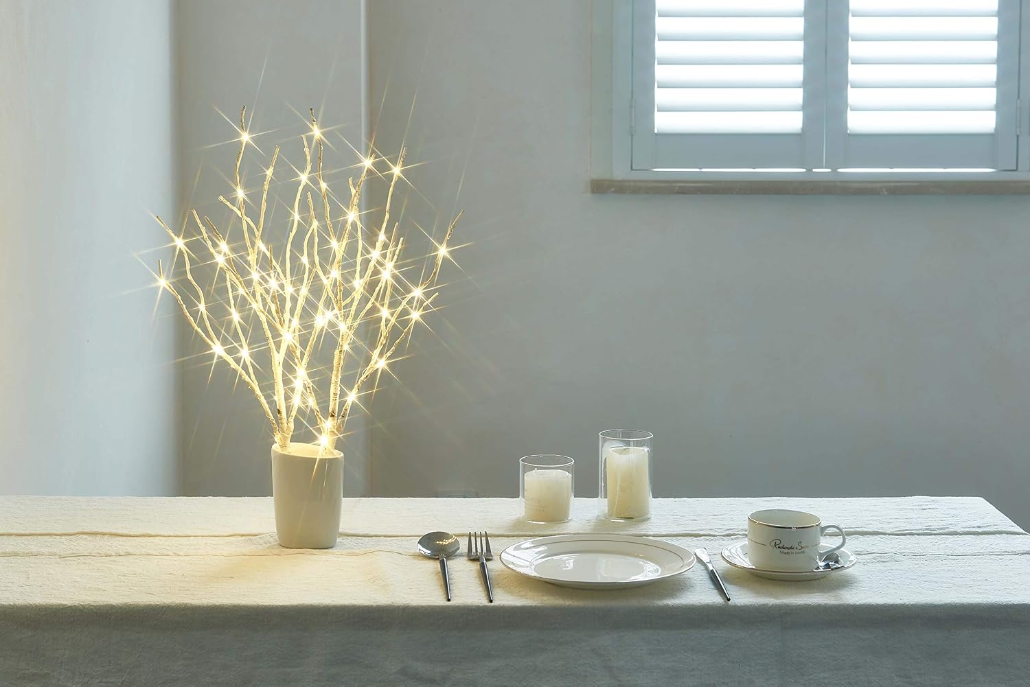 Fudios Lighted Branches with Timer 70 LED Fairy Lights 18in Battery Operated, Willow Branches with Lights for Vase Christmas Holiday Home Decor