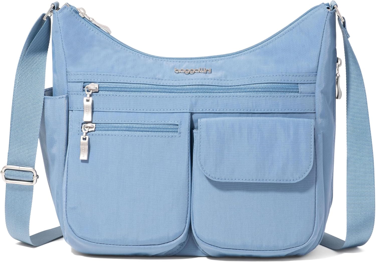 Baggallini womens Everywhere Bagg Crossbody Women 11x9 Lightweight Nylon Hobo Water-resistant Travel Bag W/Rfid