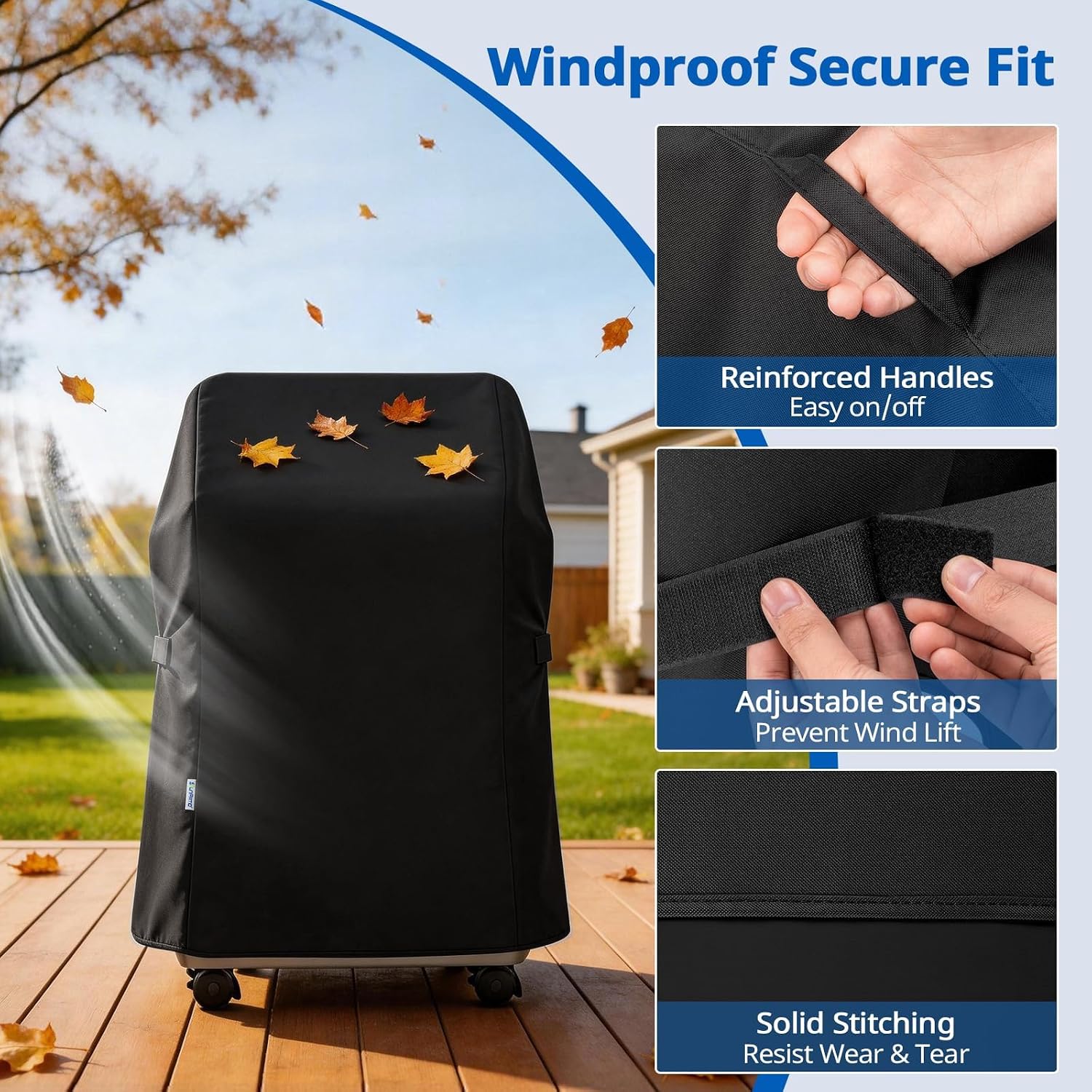 2 Burner Gas Grill Cover 32 inch, Heavy Duty Waterproof Small BBQ Grilling Cover, Compatible for Weber Char-Broil Nexgrill and More Grills with Collapsed Side Tables, All Weather Protection