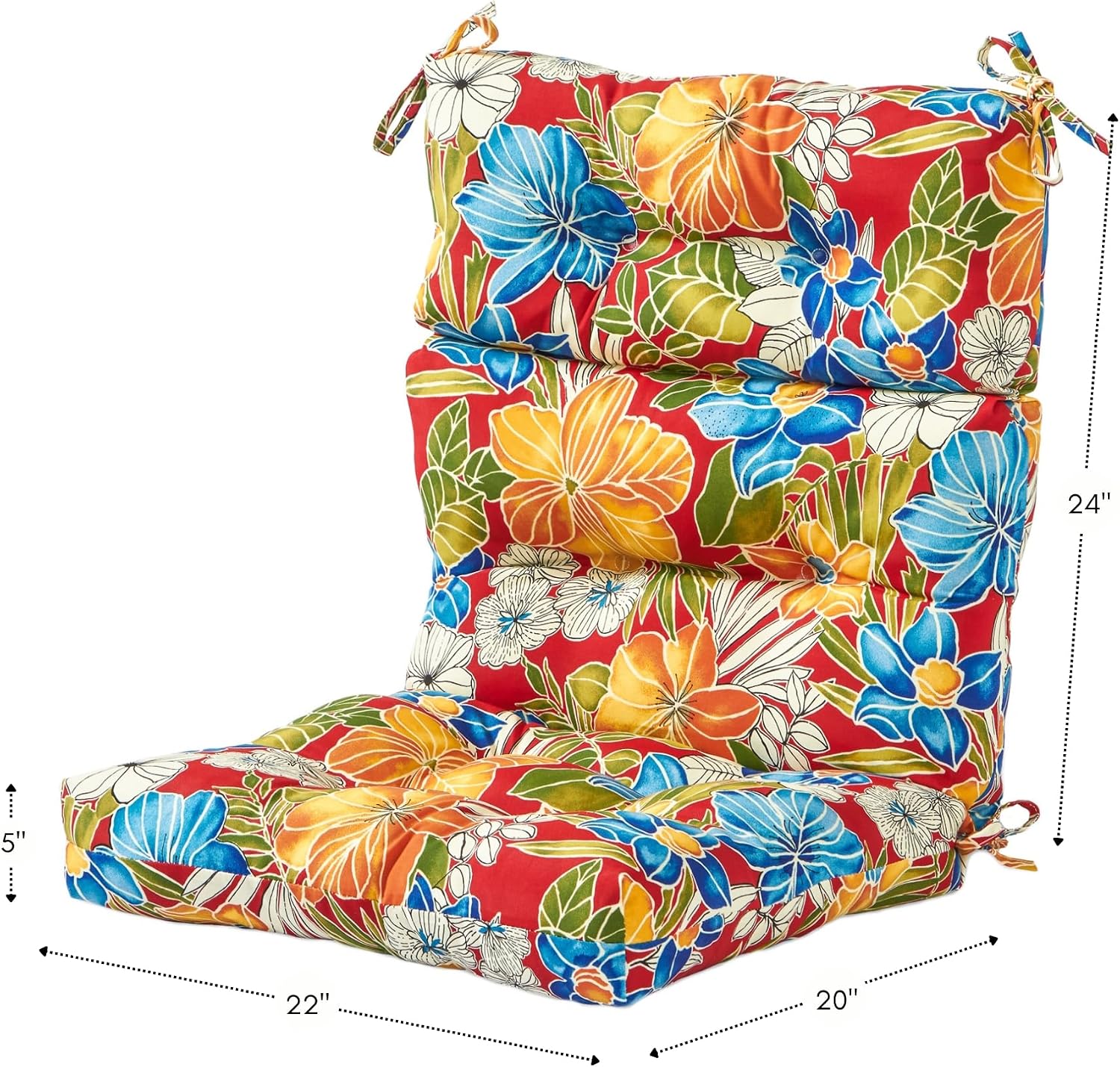 Greendale Home Fashions Outdoor 44x22-inch High Back Chair Cushions (Set of 2), Cement
