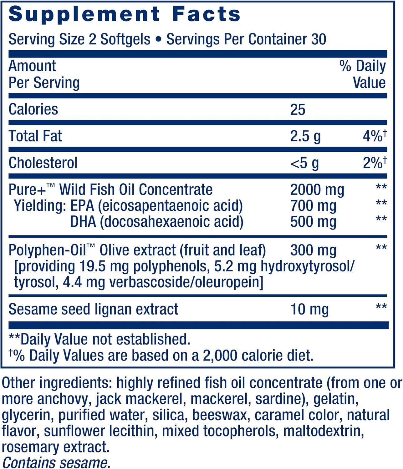 Life Extension Super Omega-3 EPA/DHA Fish Oil, Sesame Lignans & Olive Extract – Heart Health, Brain Health, Inflammation Health Support, Gluten-Free, Easy to Swallow, Non-GMO, 240 Softgels