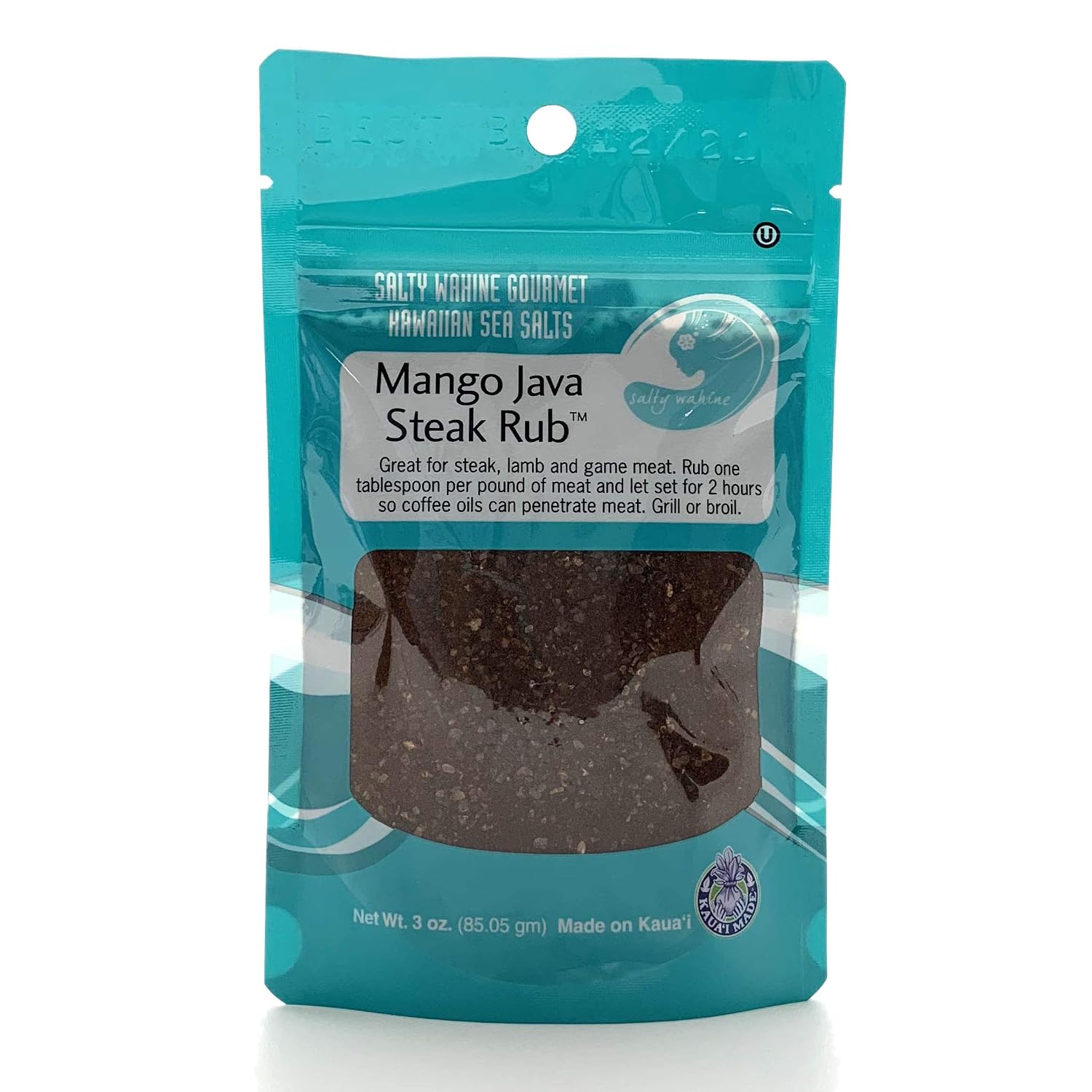 Salty Wahine Gourmet Hawaiian Sea Salts, Hawaiian Sea Salt and Rainbow Peppercorns, 4 Ounce