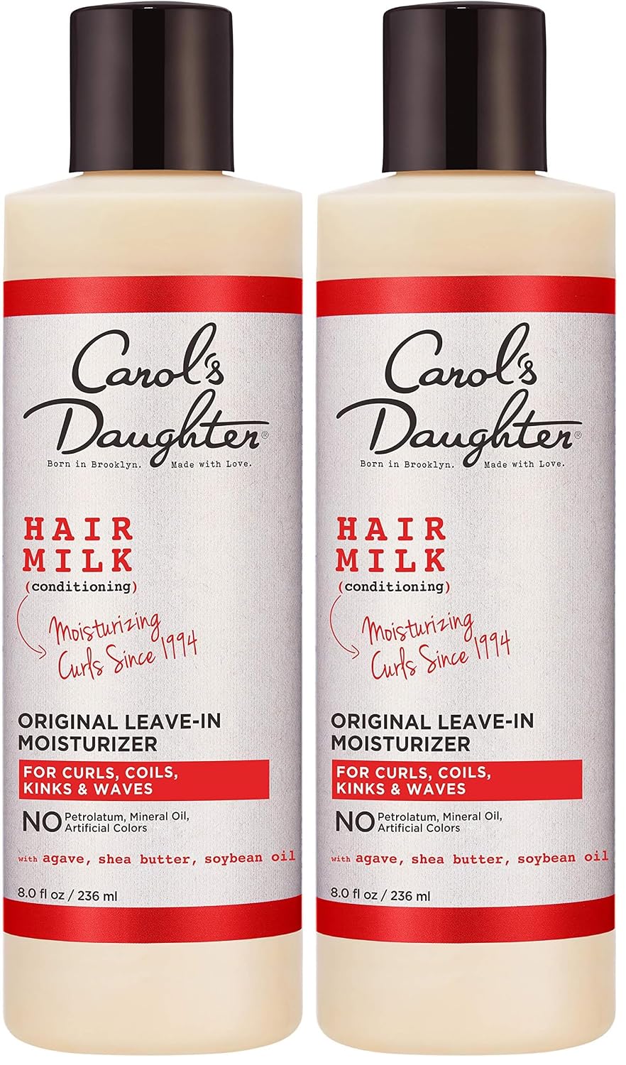 Curly Hair Products by Carol's Daughter, Hair Milk Original Leave-In Moisturizer for Curls, Coils and Waves with Agave and Shea Butter, 8 Fl Oz (Packaging May Vary)