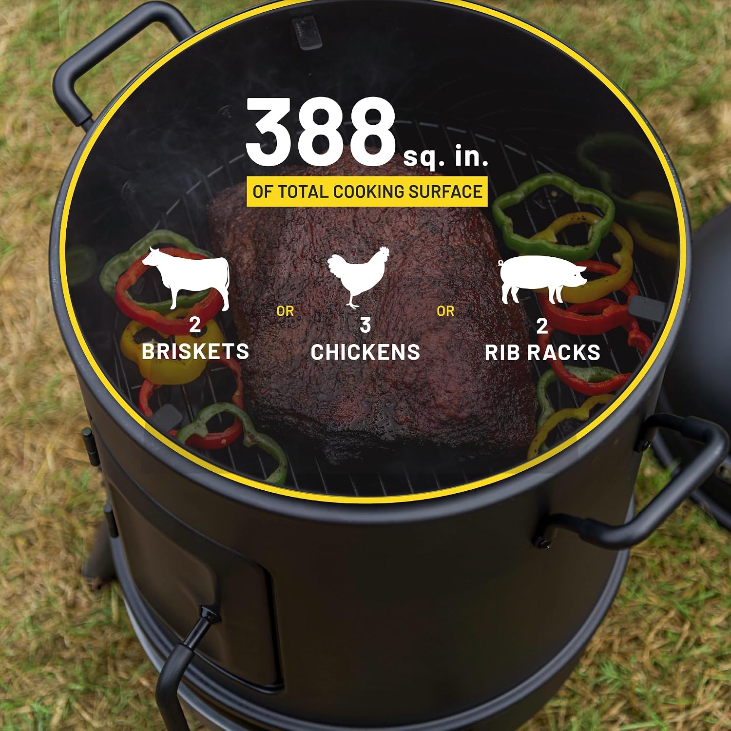 Char-Broil Bullet Charcoal Smoker 16" - 18202075,Black