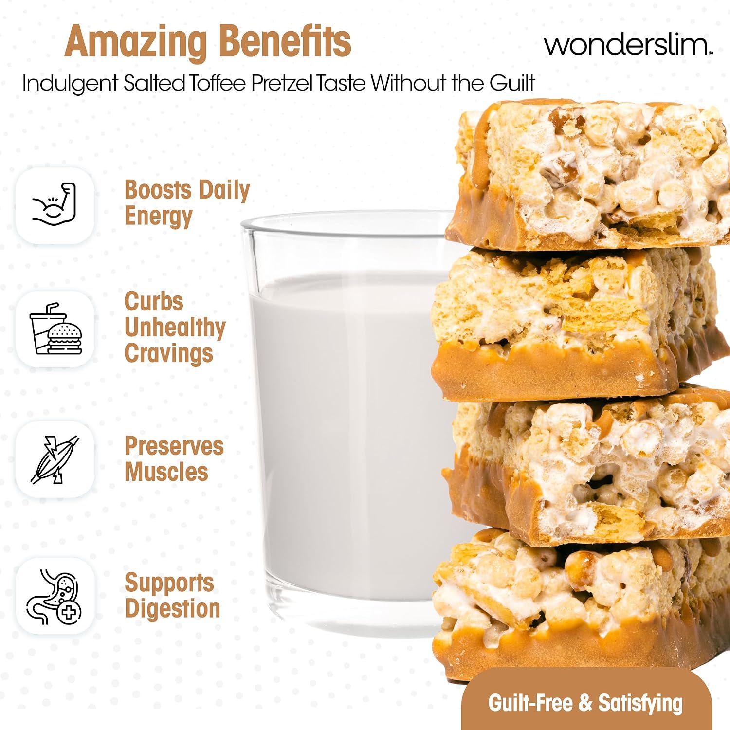 Wonderslim High Fiber Protein Bars, Low Calorie Snack – Fluffy Nutter, 7ct | 15g Protein, 7g Fiber – Gluten-Free, Low Sugar, Protein Snack Bars for Hunger & Craving Control, Weight Management Support