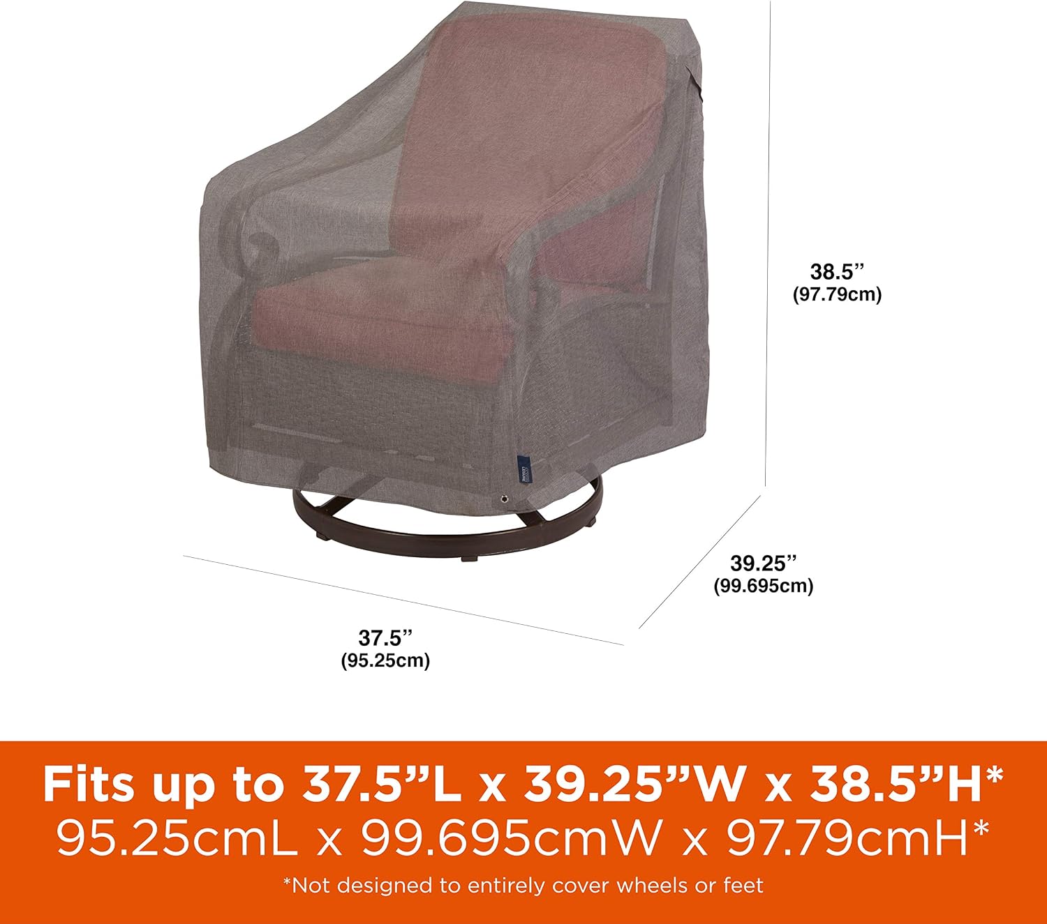 Modern Leisure Garrison Swivel Lounge Patio Chair Cover - Weather-Resistant Fabric - Outdoor Furniture Protection Perfect for Patio, Deck