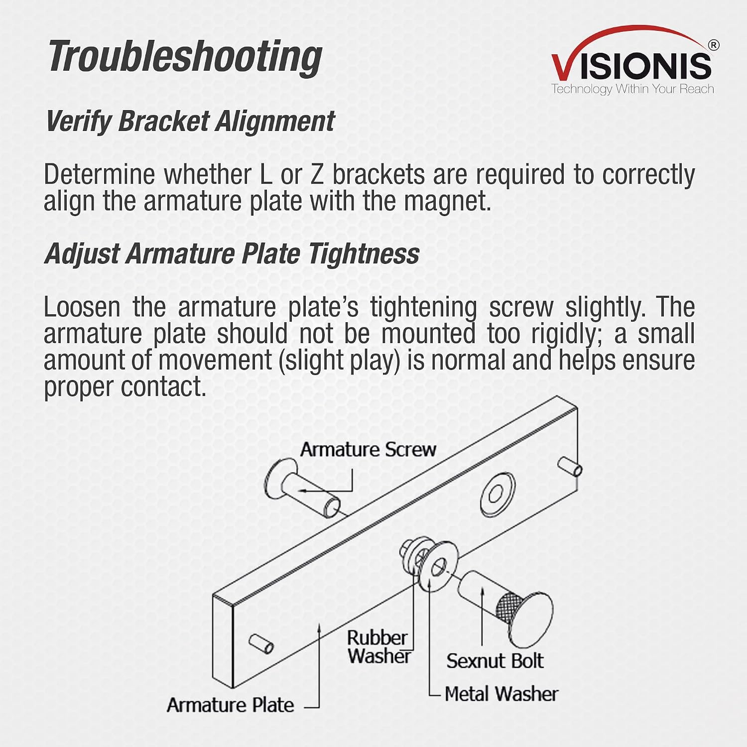 Visionis FPC-5192 600lbs Indoor Electromagnetic Lock with 600 lbs L and Z Bracket for Inswinging Door Access Control Maglock