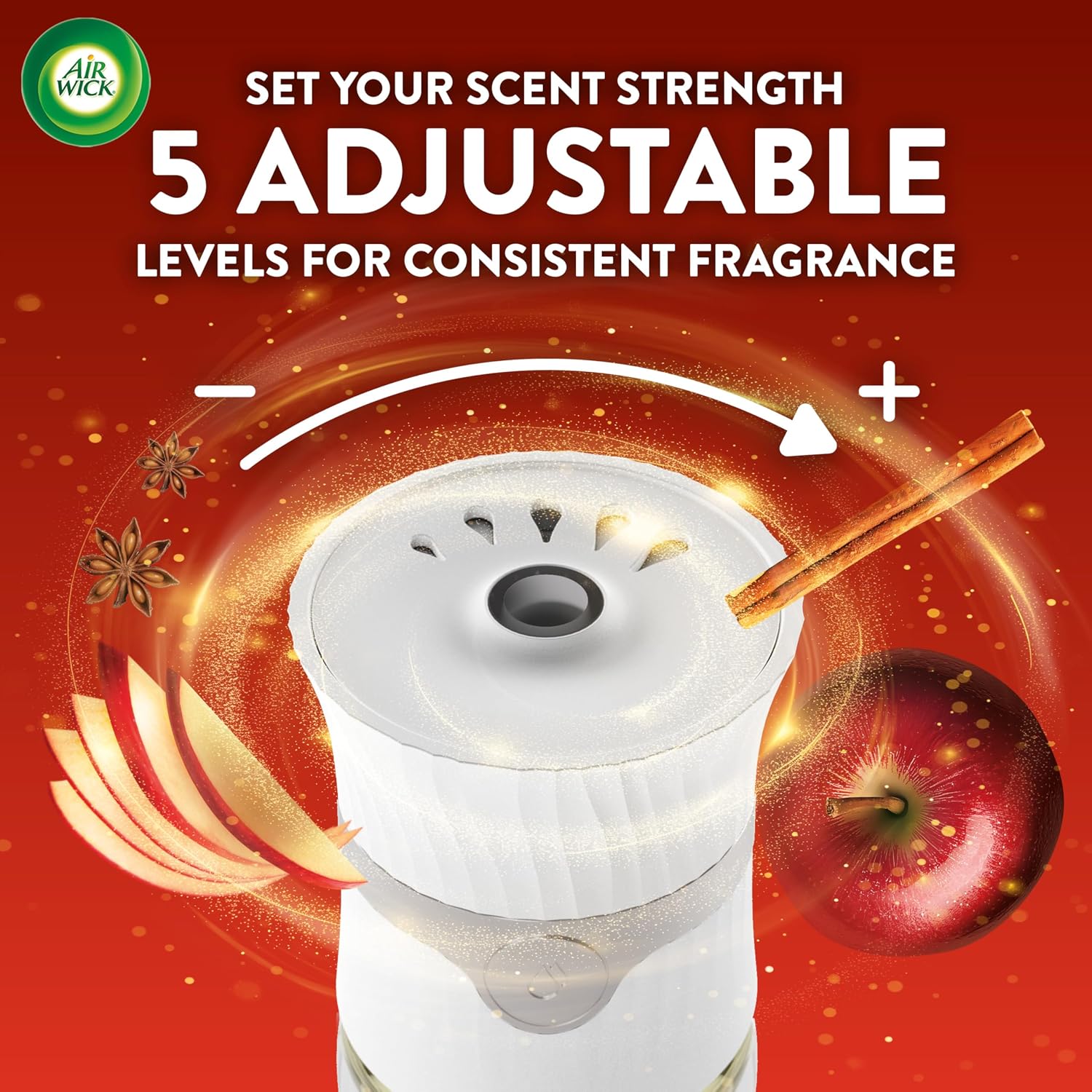 Air Wick Plug in Scented Oil Refill, Apple Cinnamon Medley, 5ct, Air Freshener, Essential Oils
