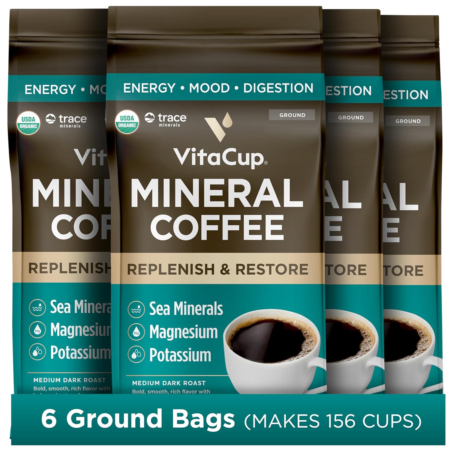 VitaCup Genius Keto Ground Coffee with MCT Oil, 11oz