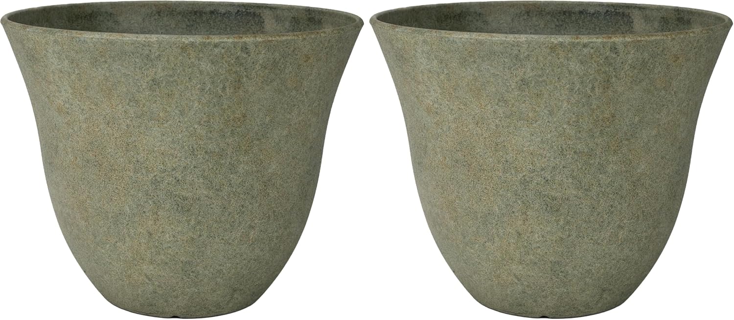 Honeysuckle Resin Planter, Durable Garden Pot, 15" Fossil | Hand-Painted Finish Plant Pots, Lightweight Indoor Outdoor Planter, UV-Resistant, Great for Patio, Home & Garden Decor Accent