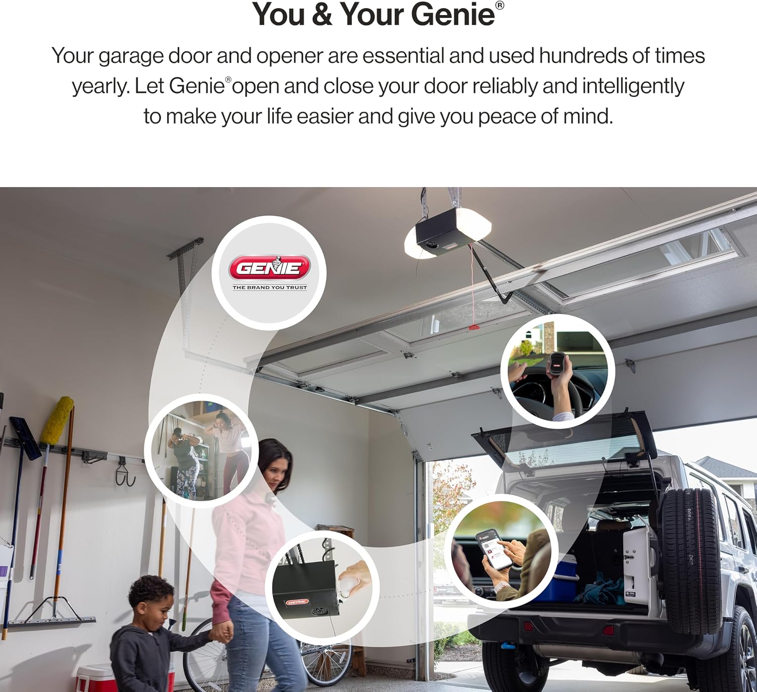 Genie Chain Glide Connect Essentials Smart Garage Door Opener, 2033-LO