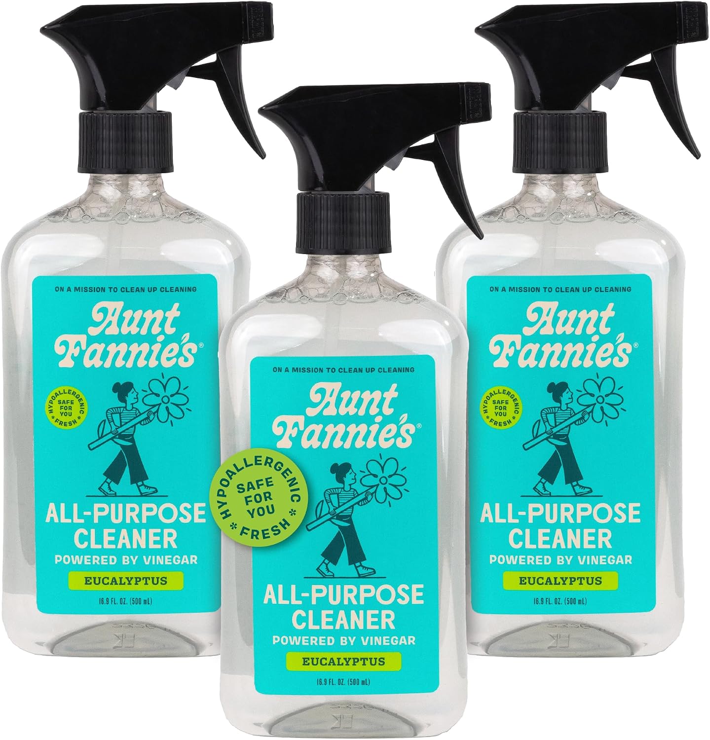 Aunt Fannie's All Purpose Vinegar Cleaner Spray, Lavender, Pack of 1 | Cuts Grease & Grime, No Harsh Residue, Safe for Kitchens Bathrooms Windows Counters & Sealed Areas, Kid and Pet Safe