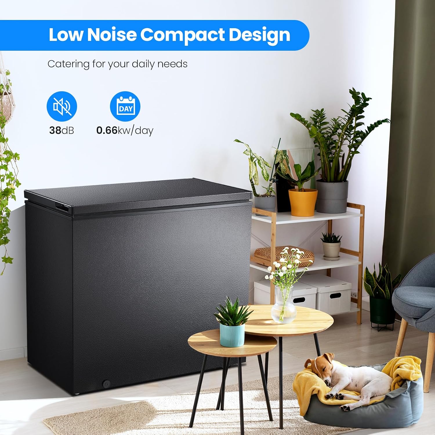 Kismile 7.0 Cubic Feet Chest Freezer, Deep Freezer for Home, Black