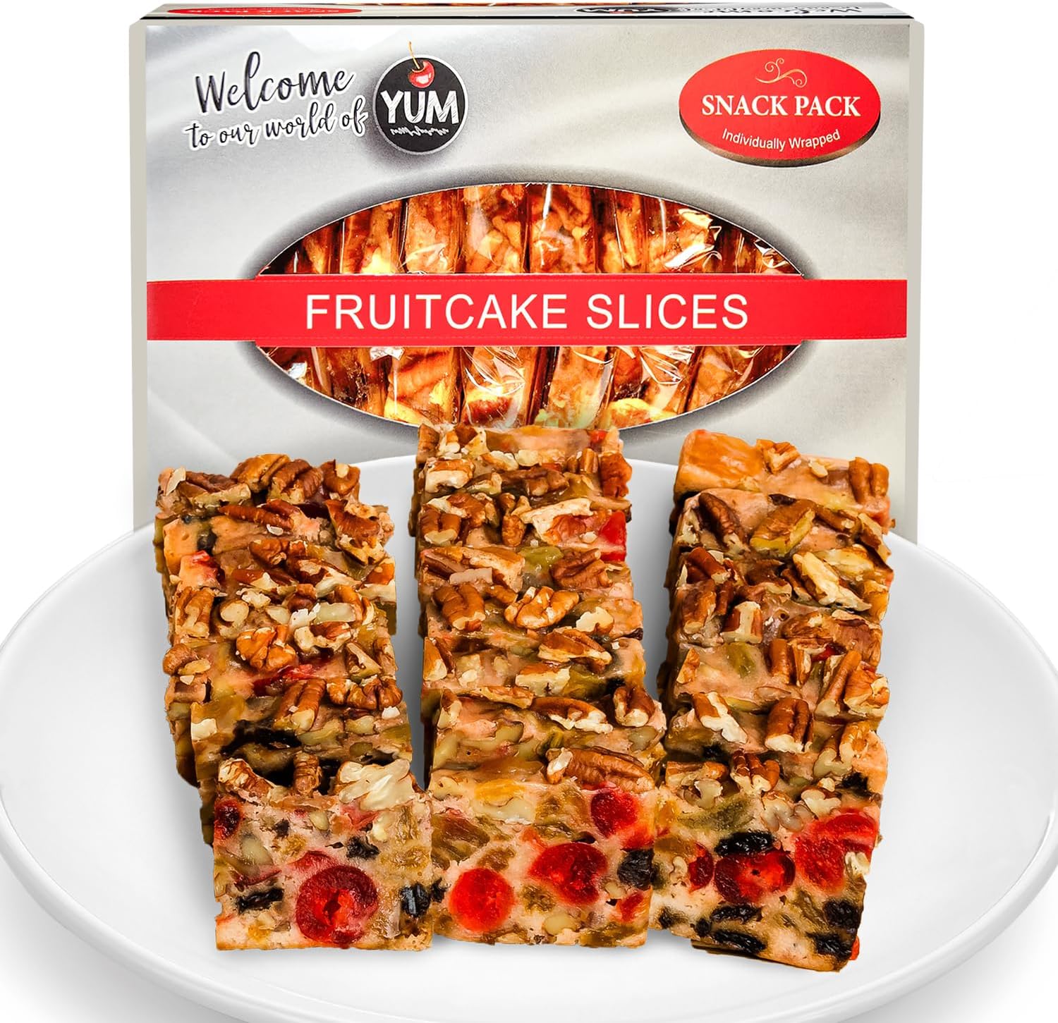 Beatrice Bakery Co Grandma's Original Individually Wrapped Fruit Cake Slices, Real Fruit and Nuts Freshly Made, Grandma's Original Brandy