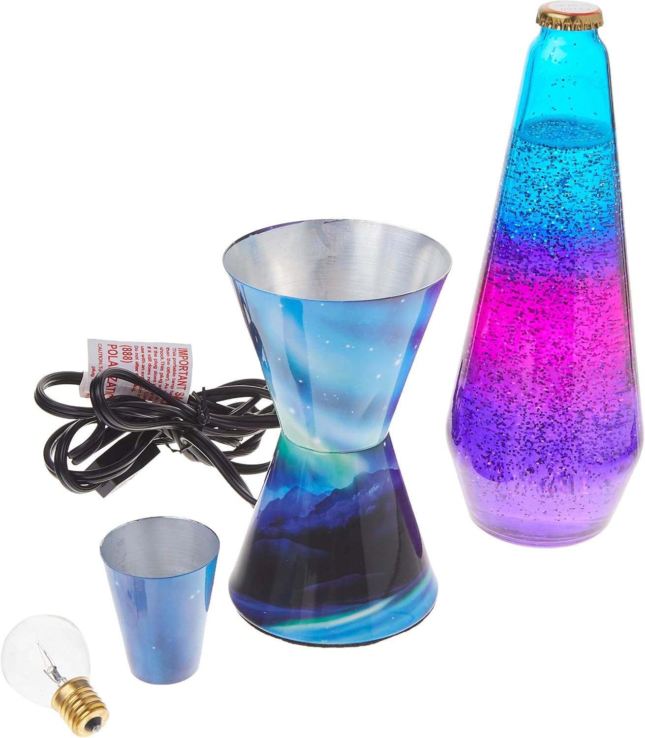 Lamp 2160 LVA2160 Colormax Northern Lights, 14.5-inches, Glitter with Clear Liquid and Decal Base