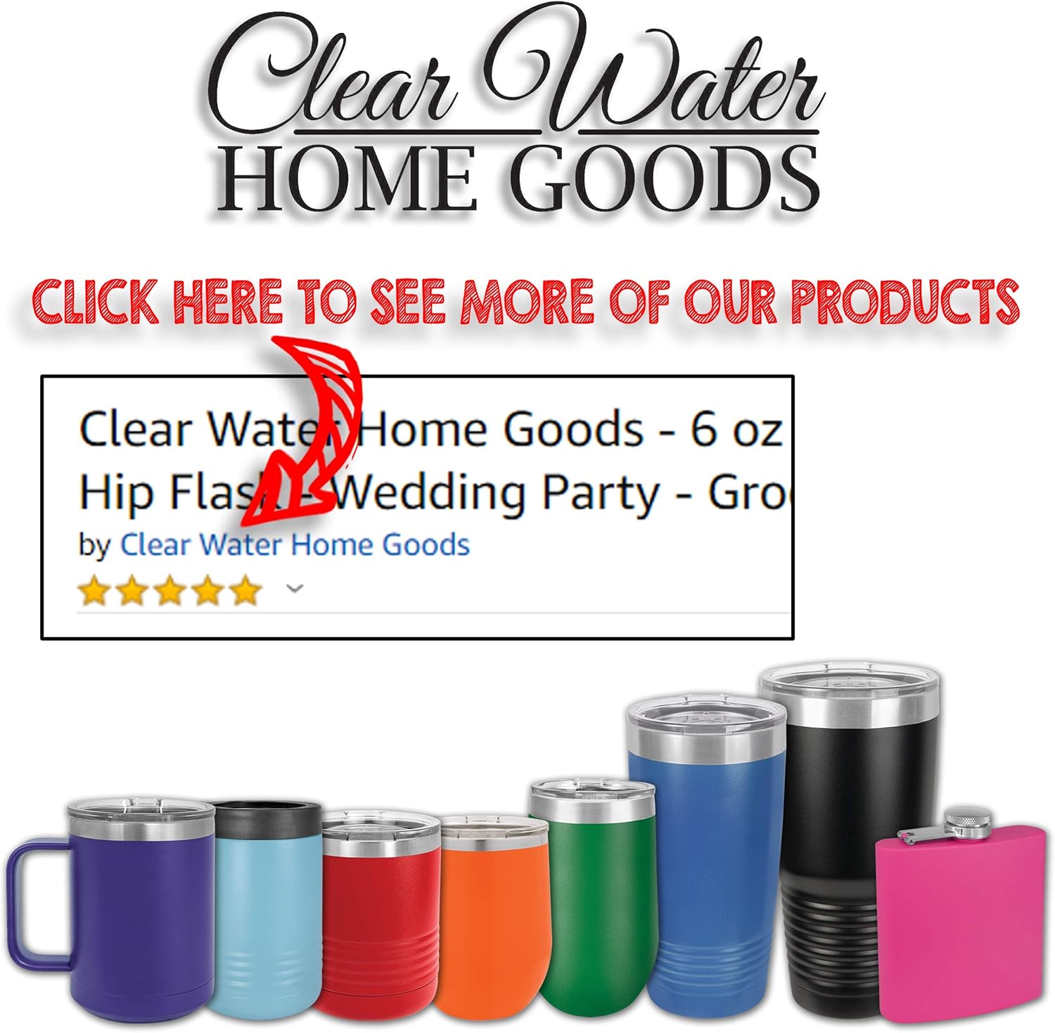 Clear Water Home Goods 12 oz 4-in-1 Stainless Steel Can Cooler (6-Pack)