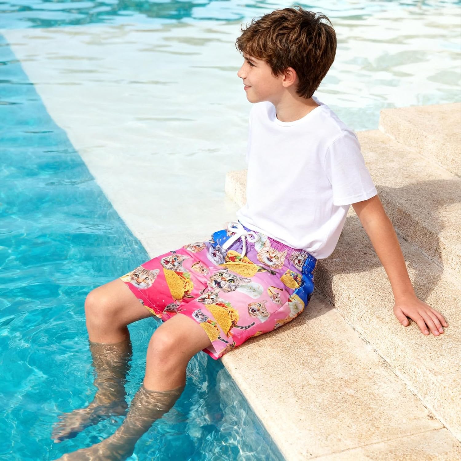 BFUSTYLE Boys Swim Trunks Mesh Lining Kids Bathing Suit 5-14 Years Shorts