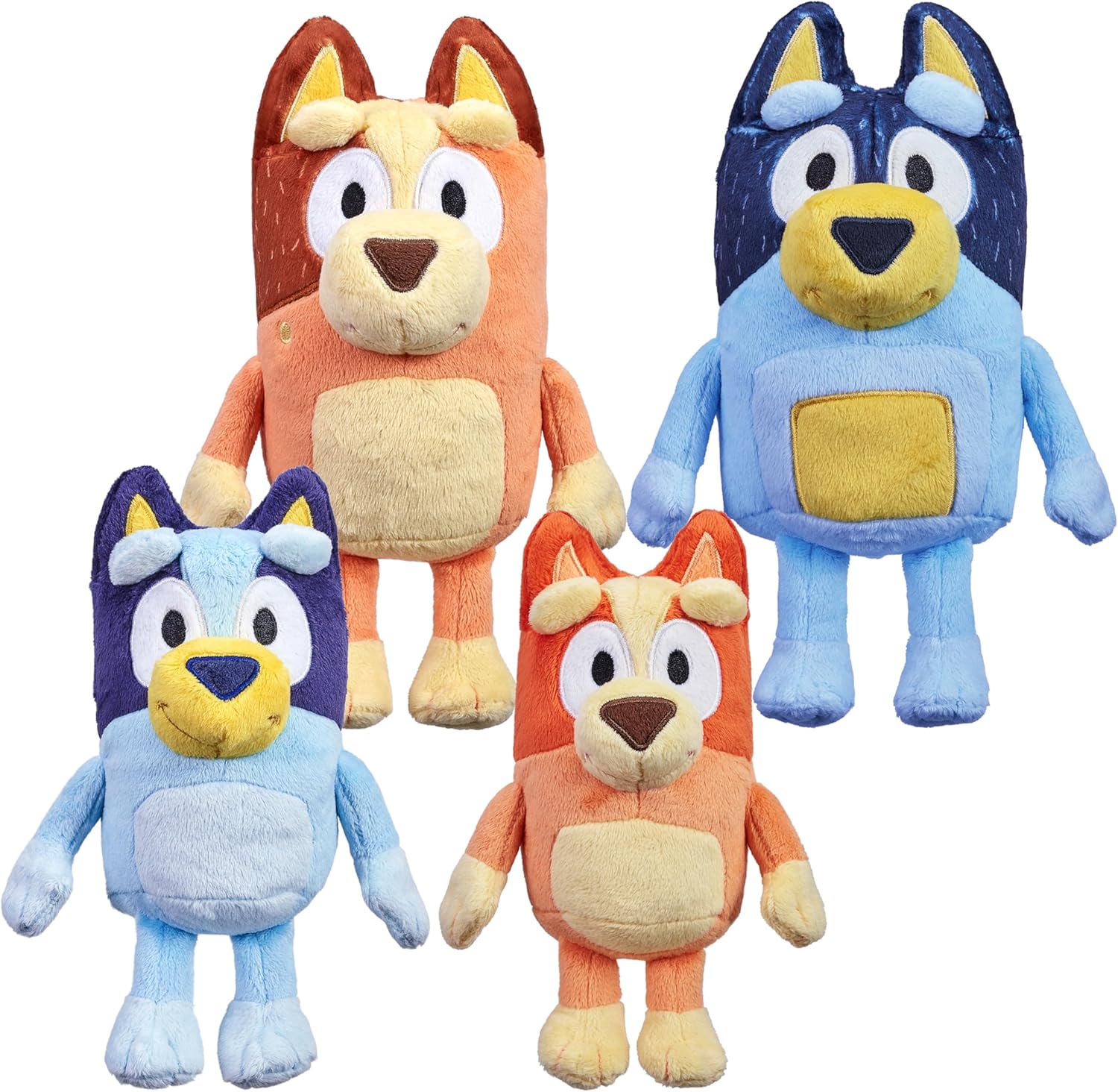 Bingo & Bluey Plush Toys 2-Pack, Soft Deluxe Fabric, Embroidered