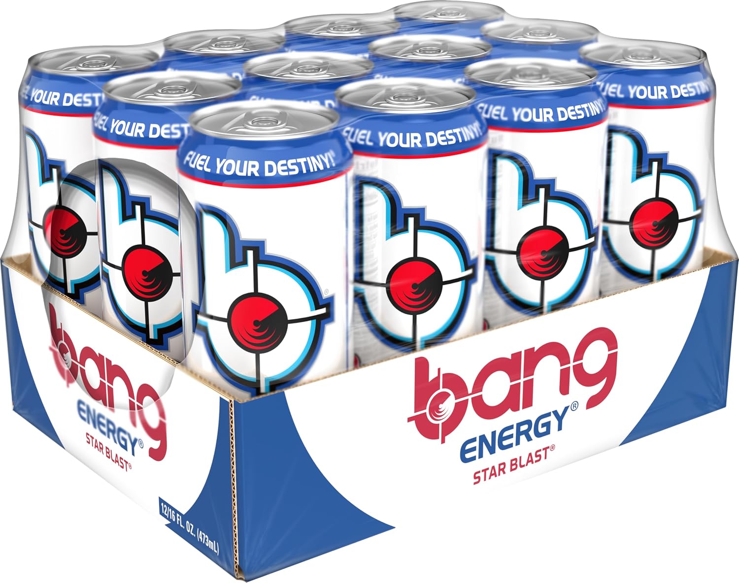 Bang Energy Blue Razz, Sugar-Free Energy Drink, 16-Ounce | Pack of 12