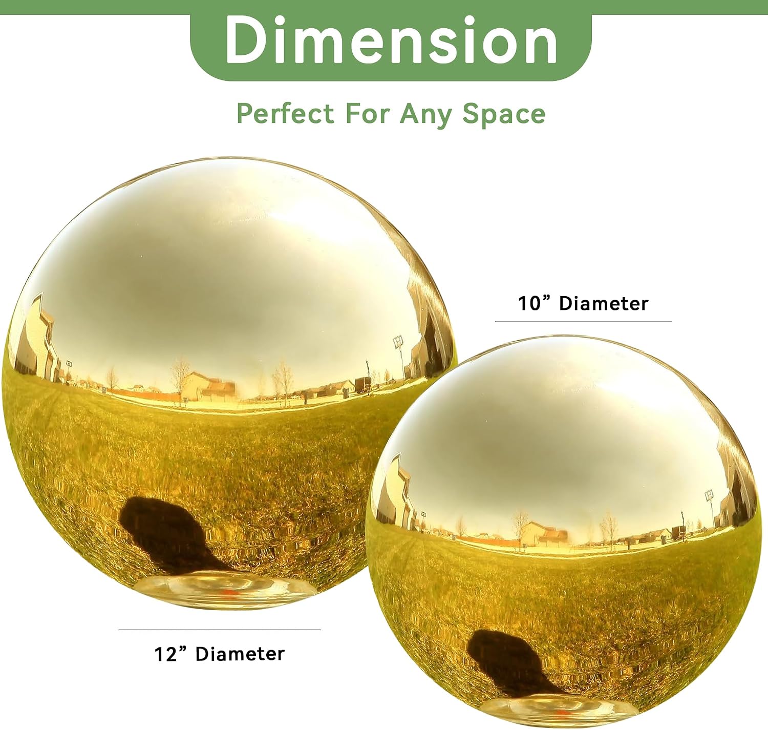 Lily's Home 12 Inch Stainless Steel Gazing Globe Mirror Ball, Colorful and Shiny Addition to Any Garden or Home, Ideal As a Housewarming Gift, Silver