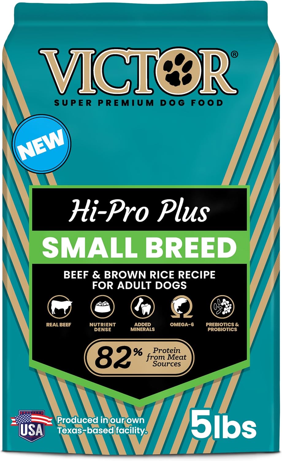 VICTOR Hi-Pro Plus Dry Dog Food - High Protein Gluten Free Dry Kibble, 5lb | Super Premium Dog Food, 30% Protein, Beef, Chicken, Pork and Fish Meals, For High Energy & Active Dogs & Puppies, 5lbs